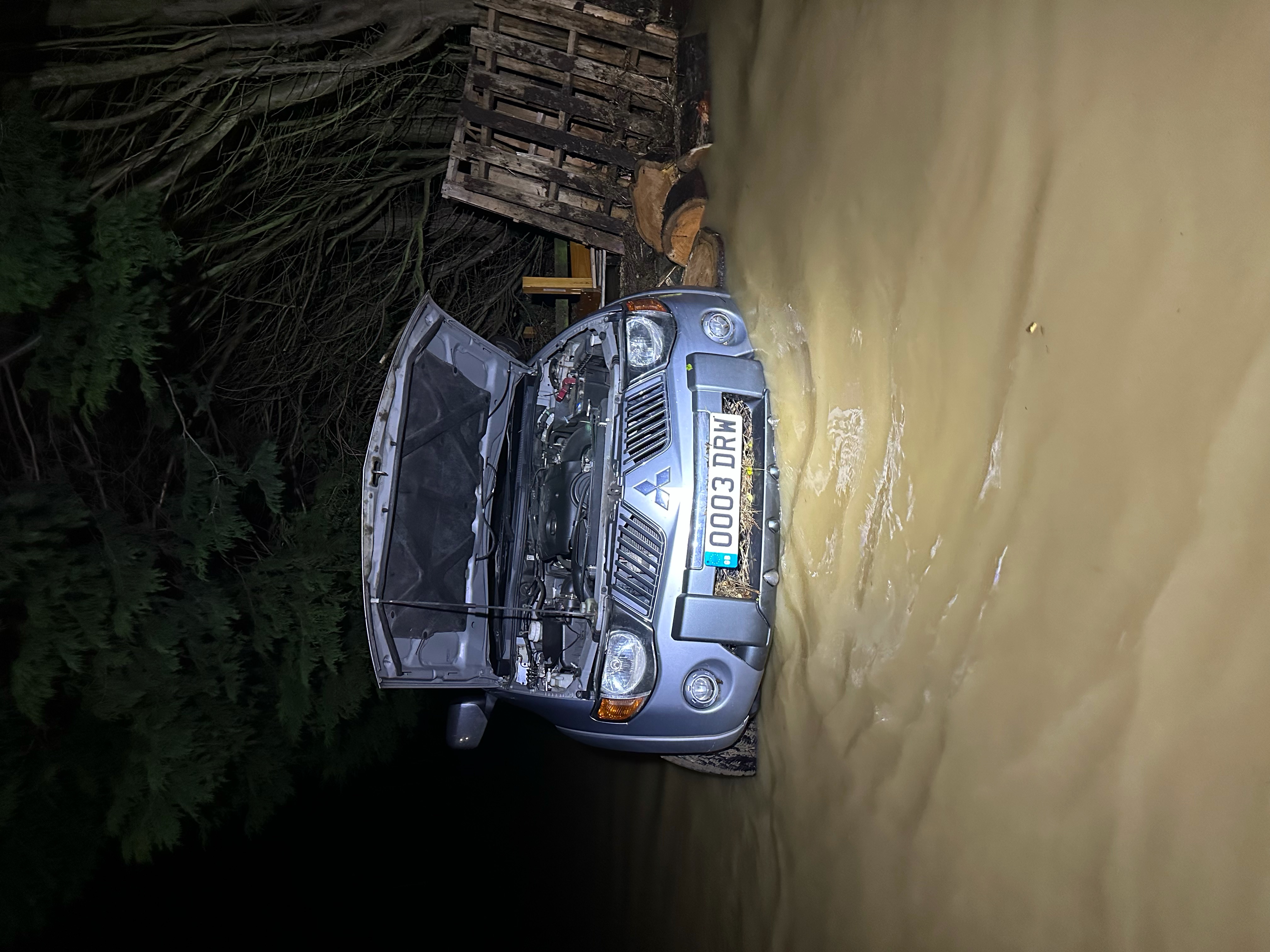 Truck in water 