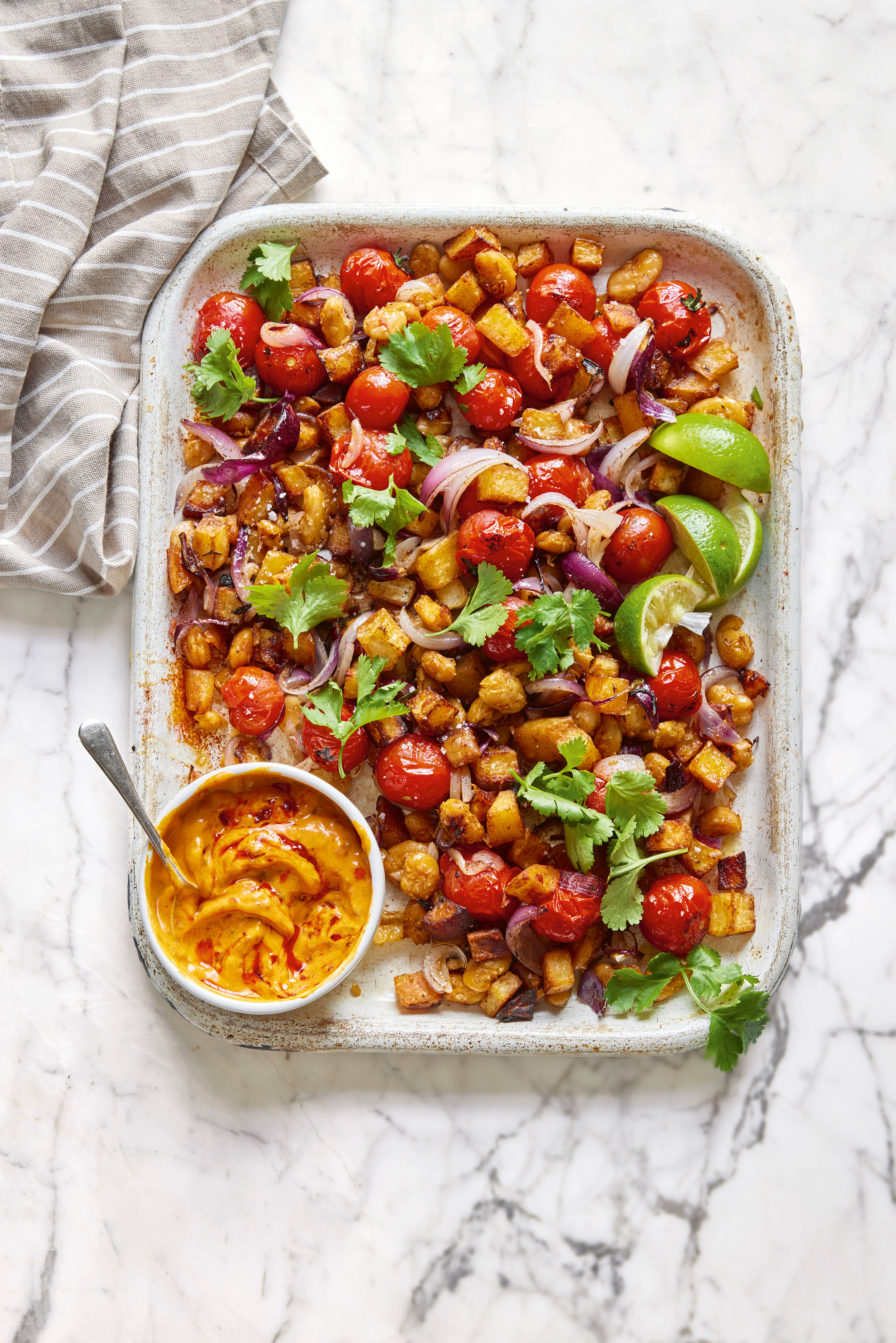 Crispy potato and paprika tray bake from Deliciously Ella: Healthy Made Simple