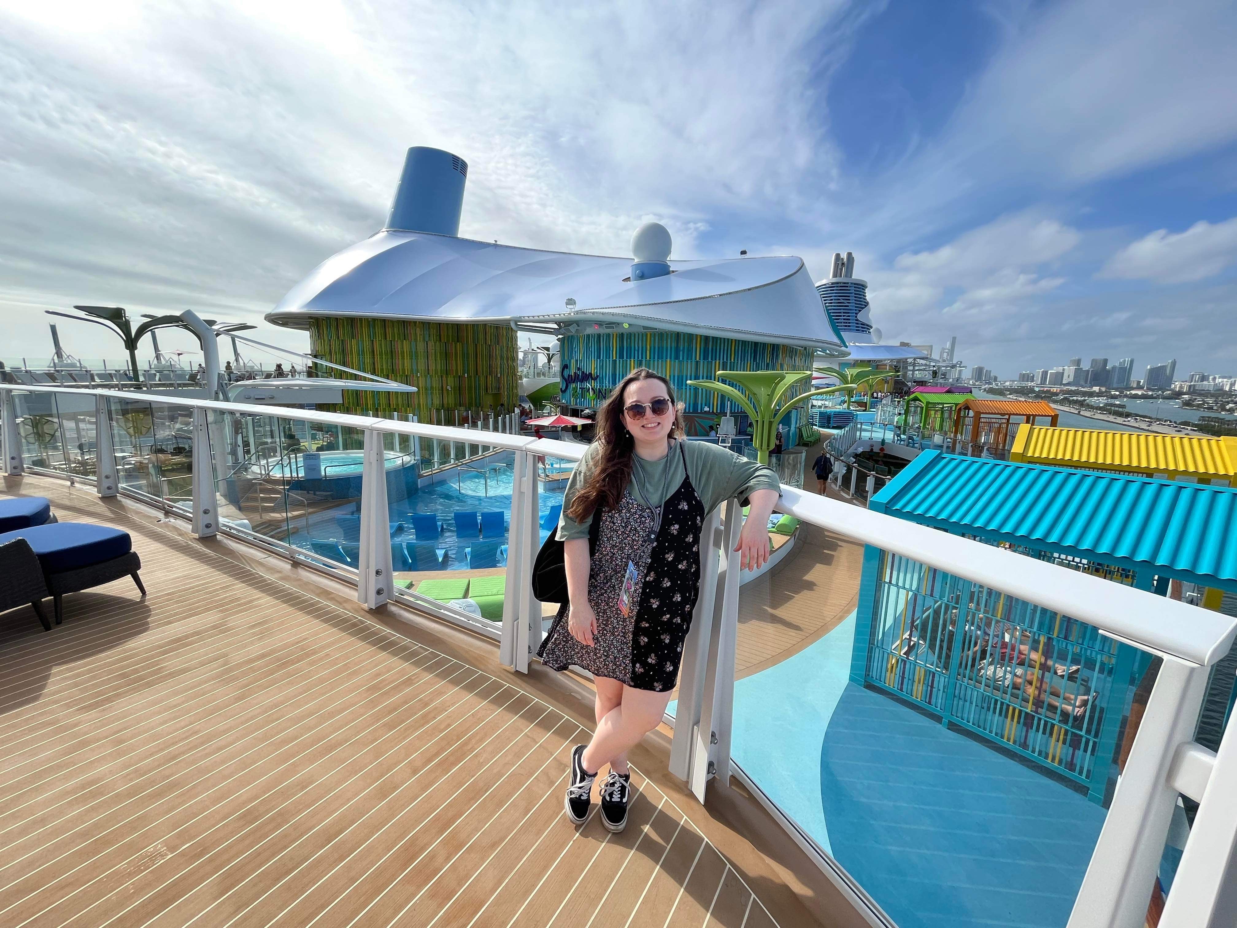 Rikki Loftus onboard the Icon of the Seas, the world's largest cruise ship (PA)