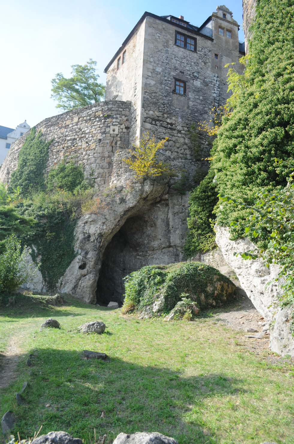The cave site beneath the castle of Ranis in Thuringia, Germany