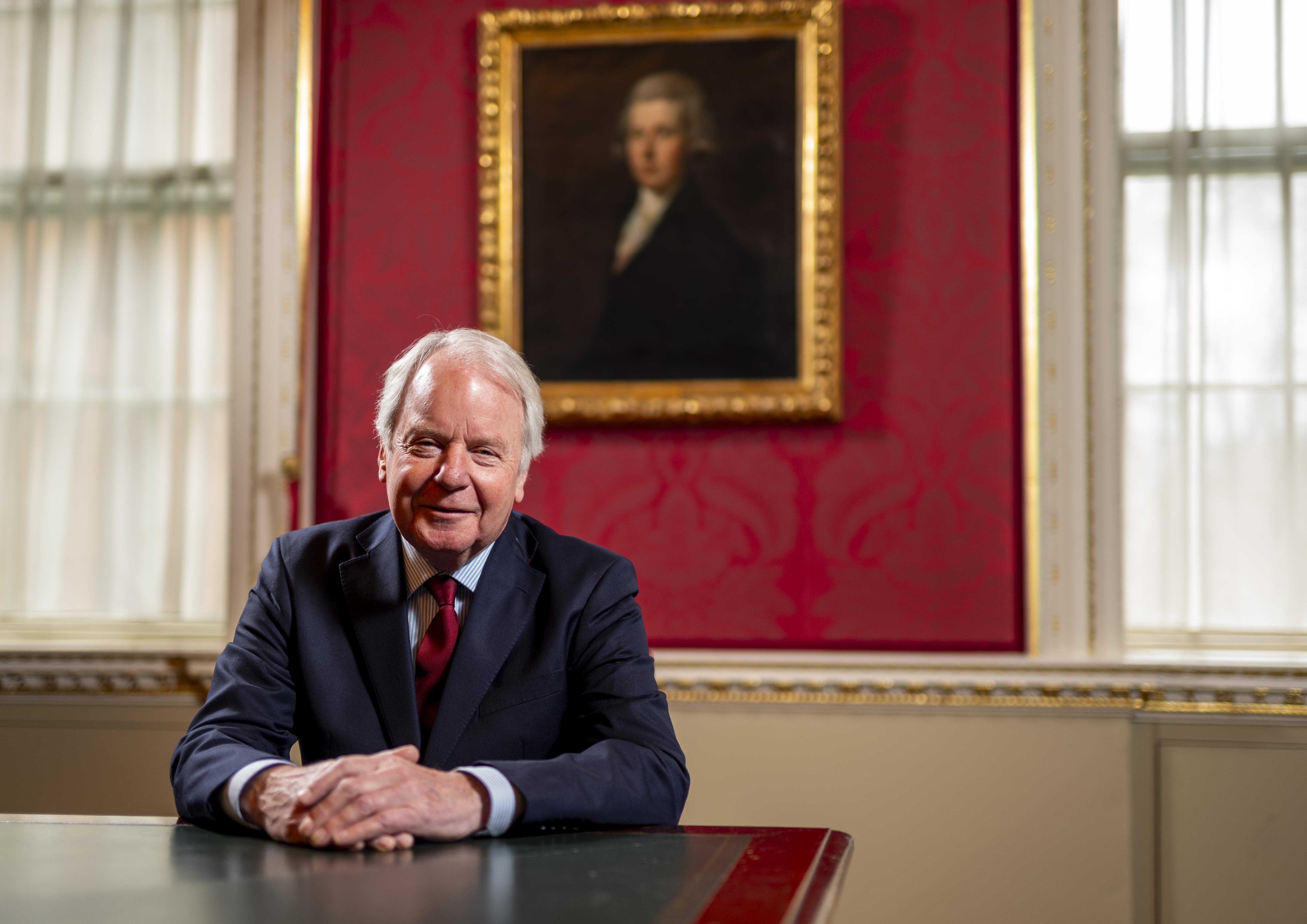 Lord Janvrin at the Cabinet Office in London as he discussed plans for the Queen's memorial 