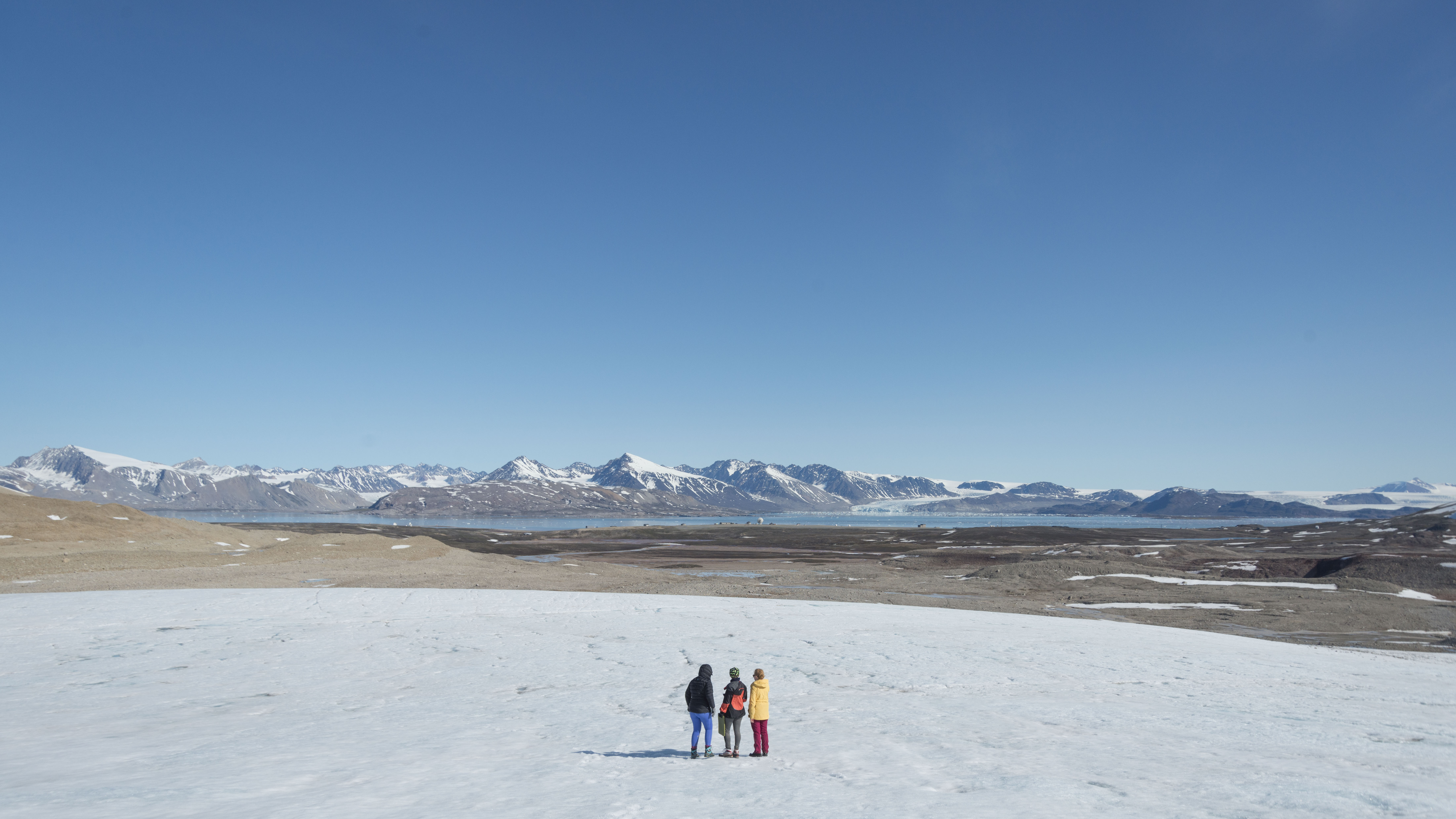 Emily with fellow member of the MicroLab team in Ny Ålesund in Svalbard (Iain Rudkin/University of Bristol/PA)