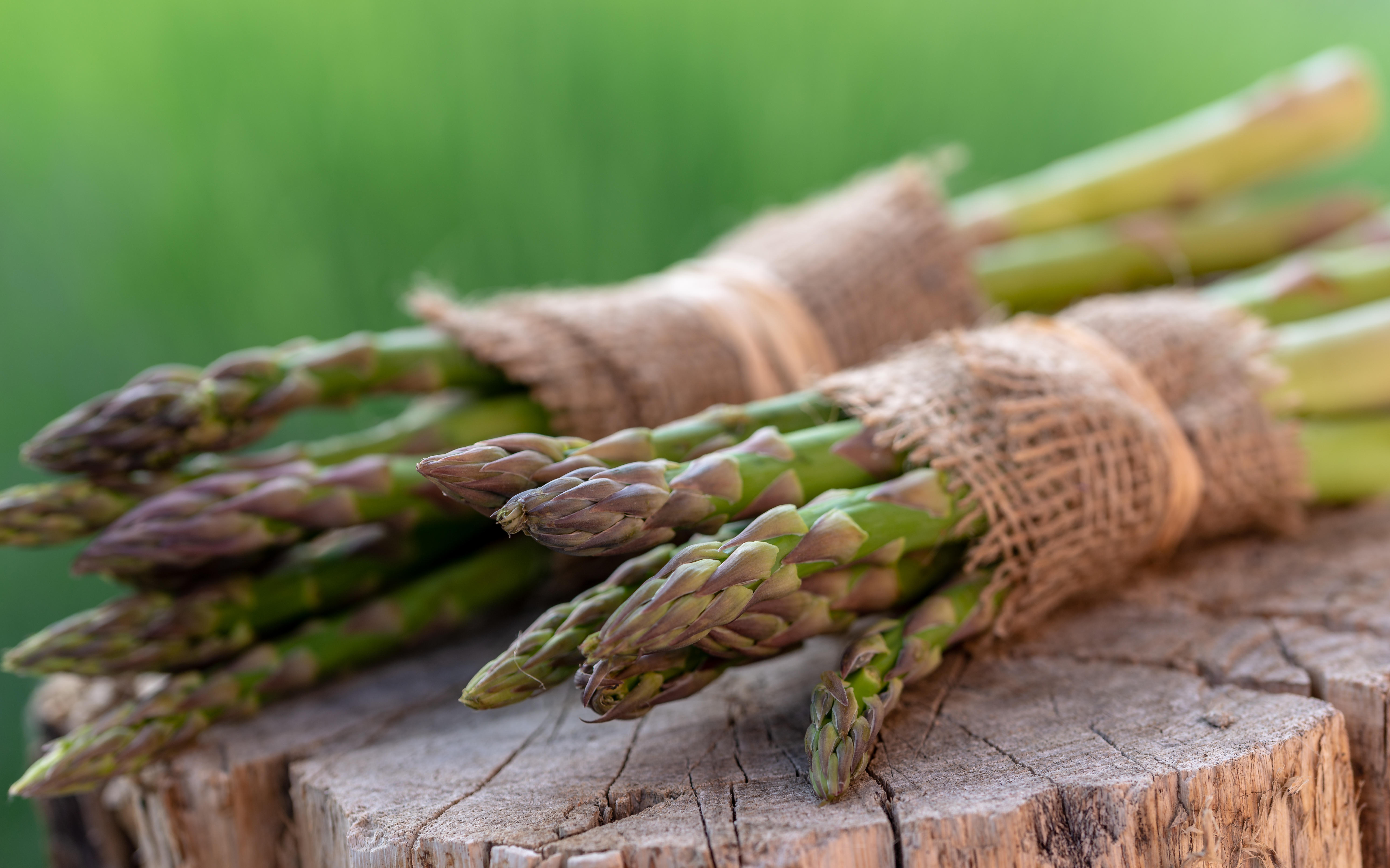 Asparagus wrapped in jute (Alamy/PA)