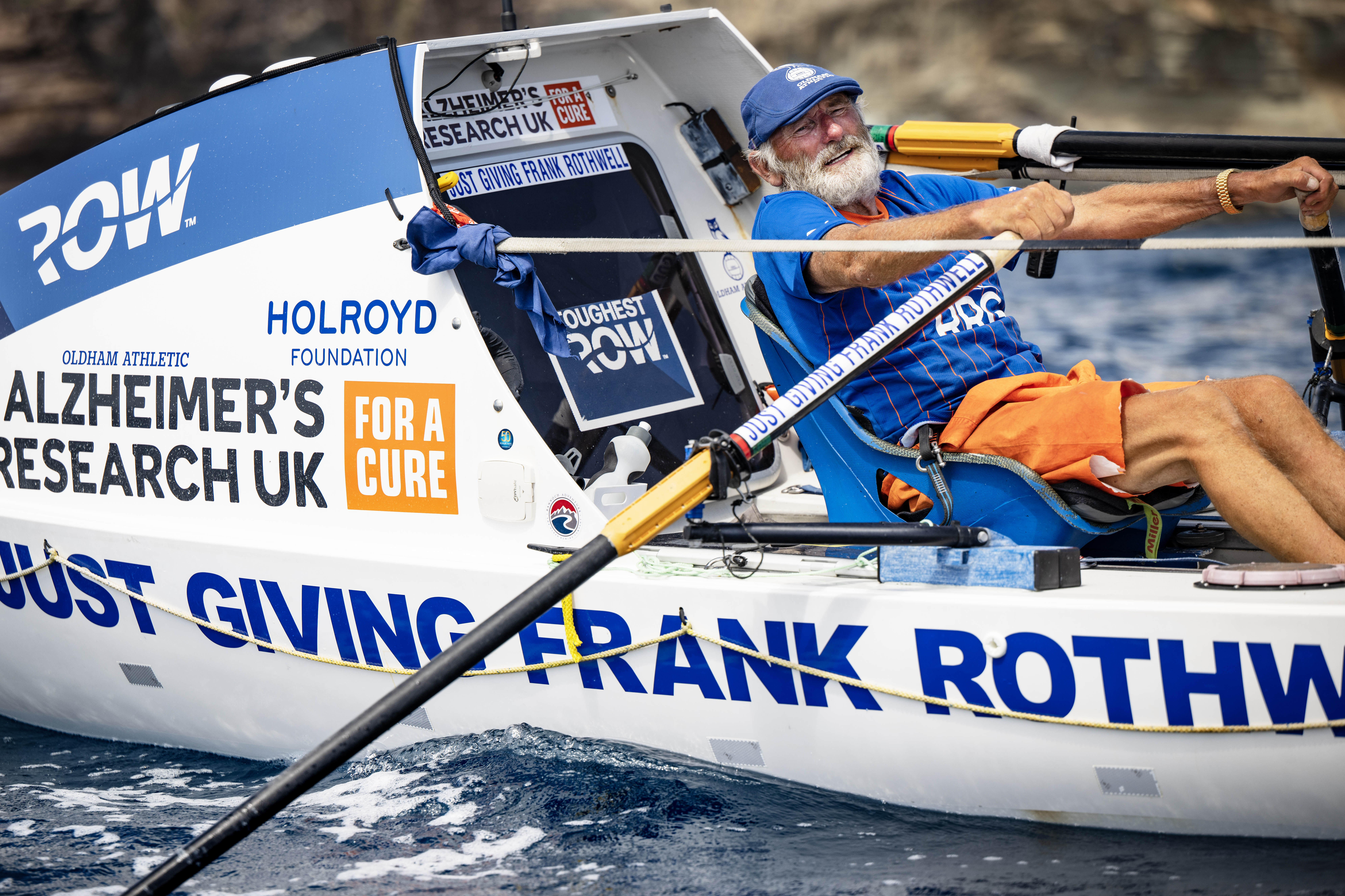 Frank Rothwell during his row across the Atlantic 