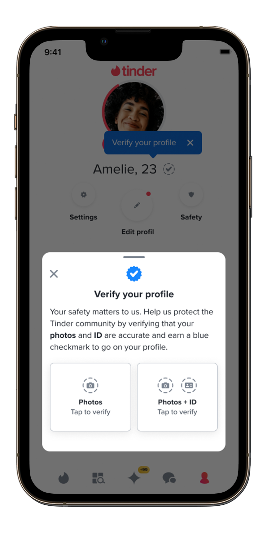 Tinder ID verification tools
