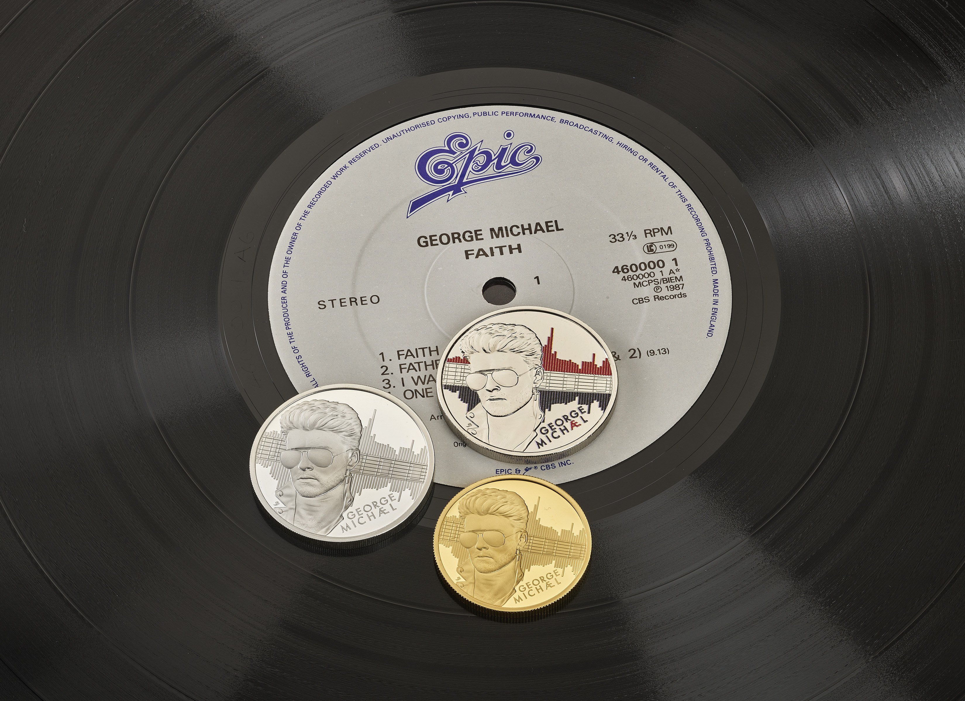 Coins on a record