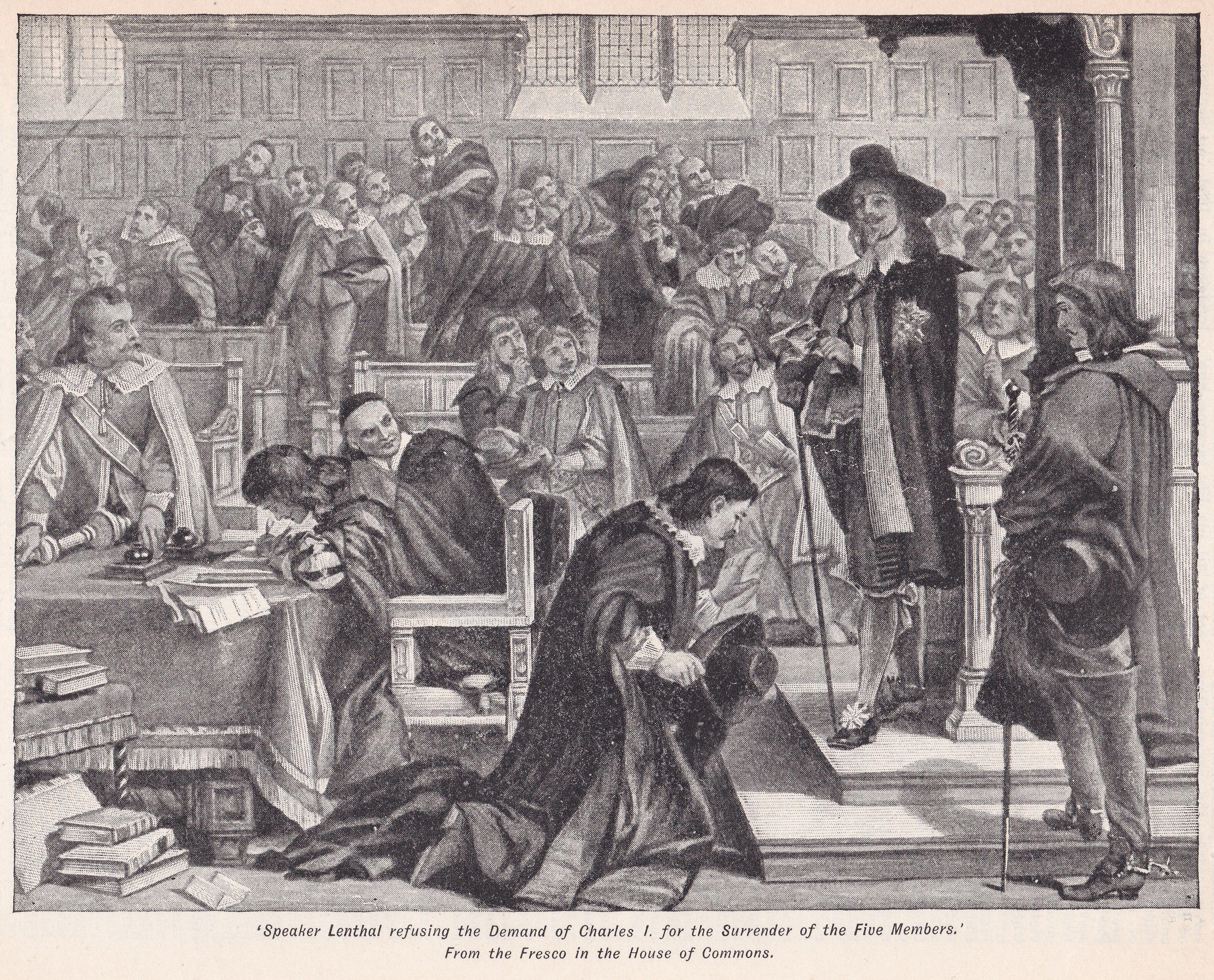 Speaker Lenthal refusing the Demand of Charles I for the Surrender of the Five Members
