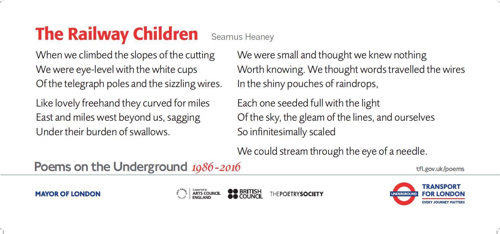 The archive of the public art project Poems on the Underground has been donated to Cambridge University Library. (Cambridge University Library/ PA)