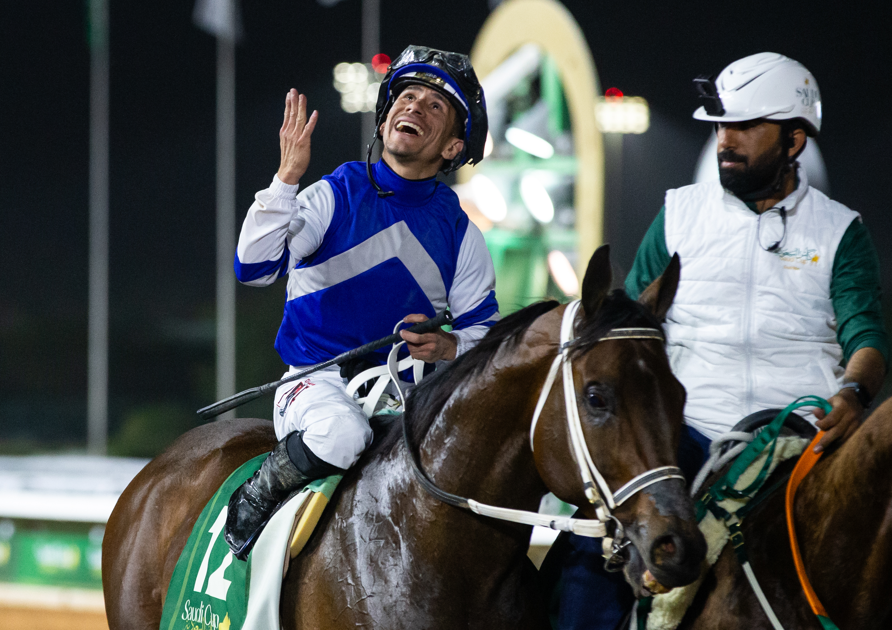 Junior Alvarado celebrates aboard Senor Buscador