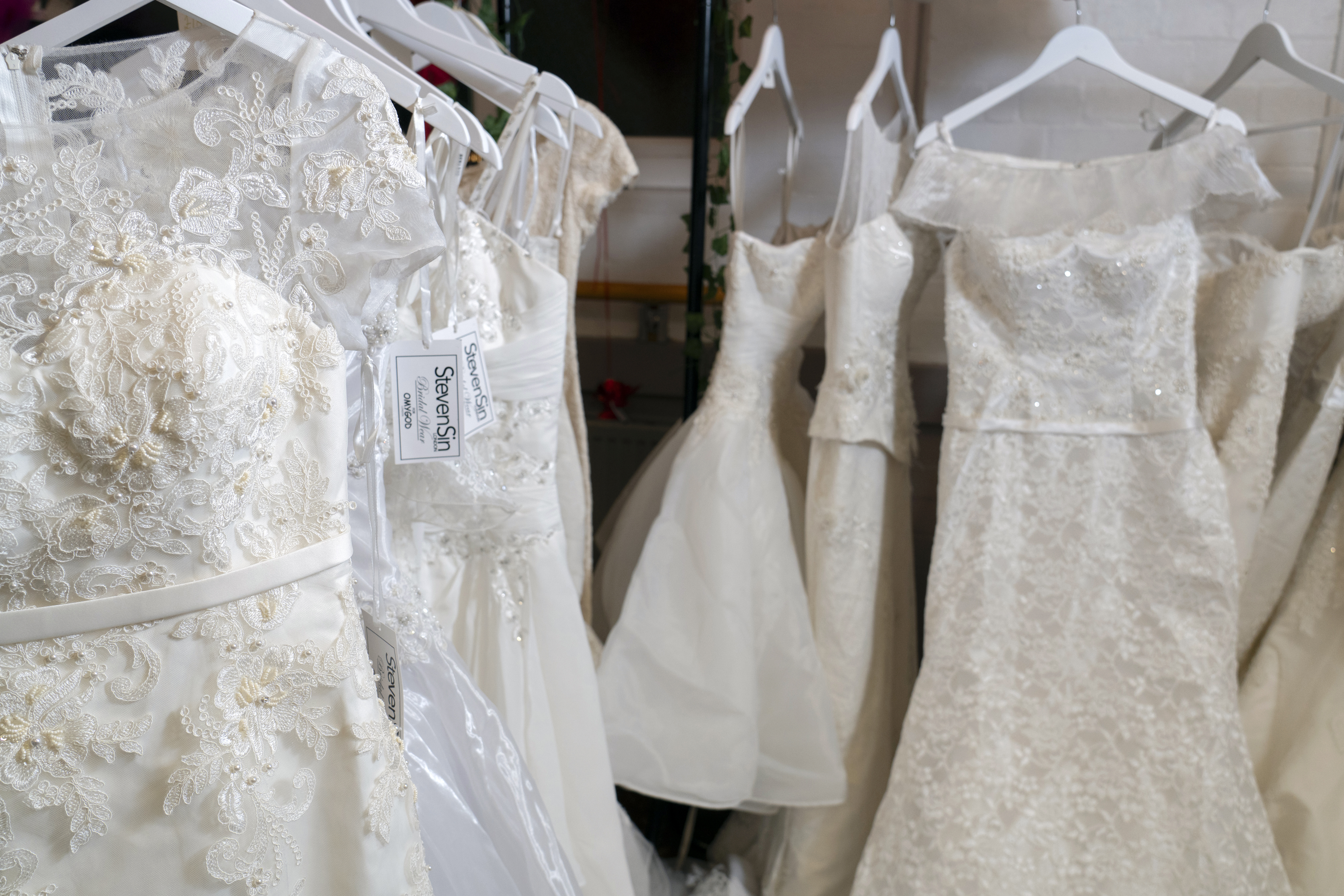 A photo of the wedding dresses