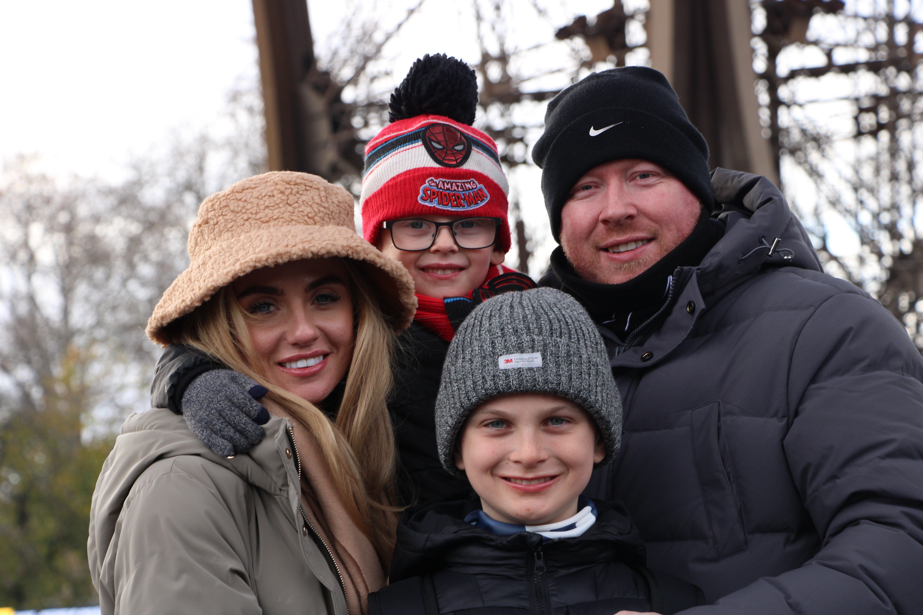 Jess Tierney, 29, with husband David Tierney, 39, (right) and sons James, 11 and Max, six. She suffered a stroke in February and is now trying to raise awareness about the life-threatening condition in younger patients.