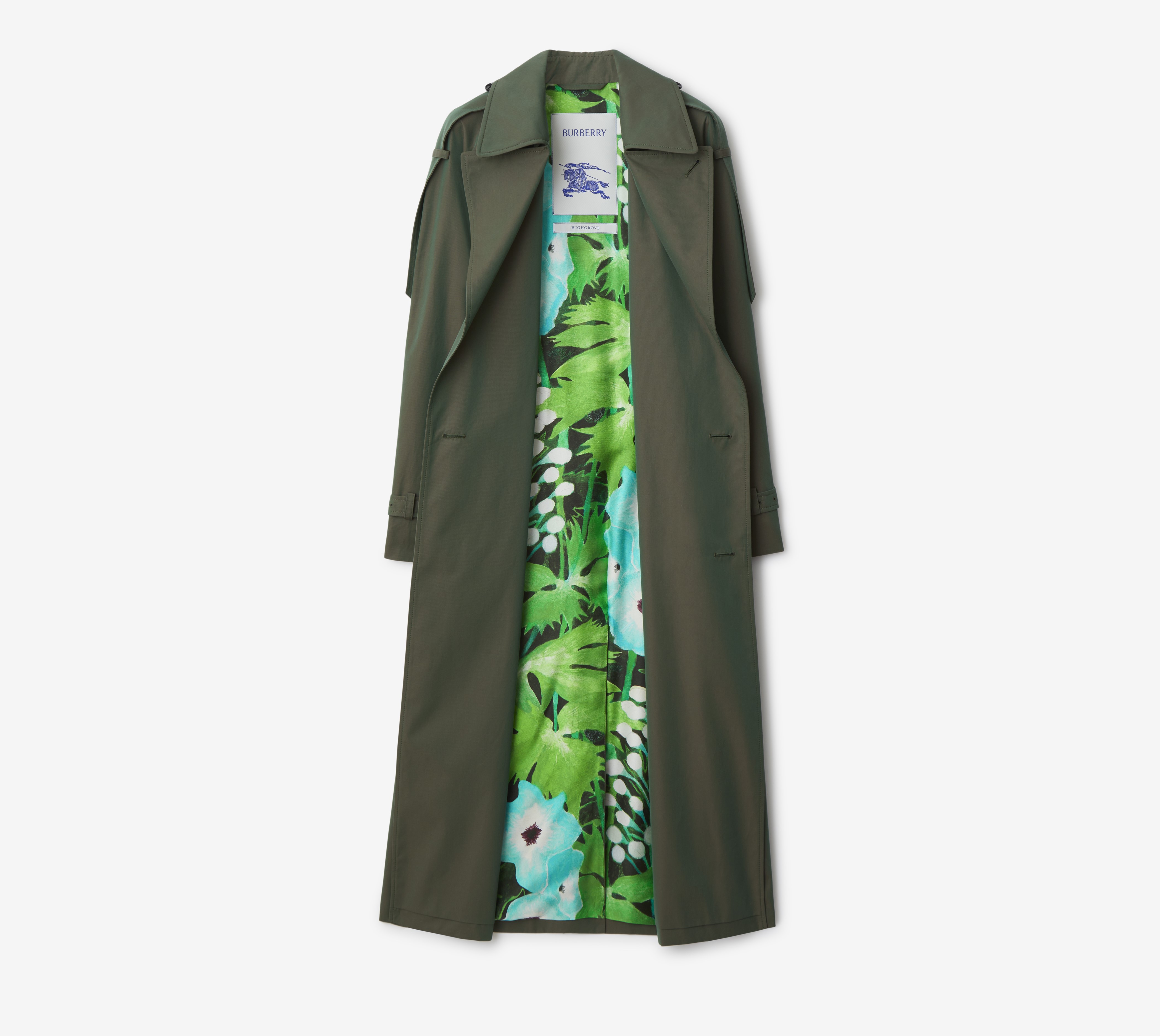 The Ivy Burberry Trench coat in collaboration with Highgrove featuring the King's favourite flower 
