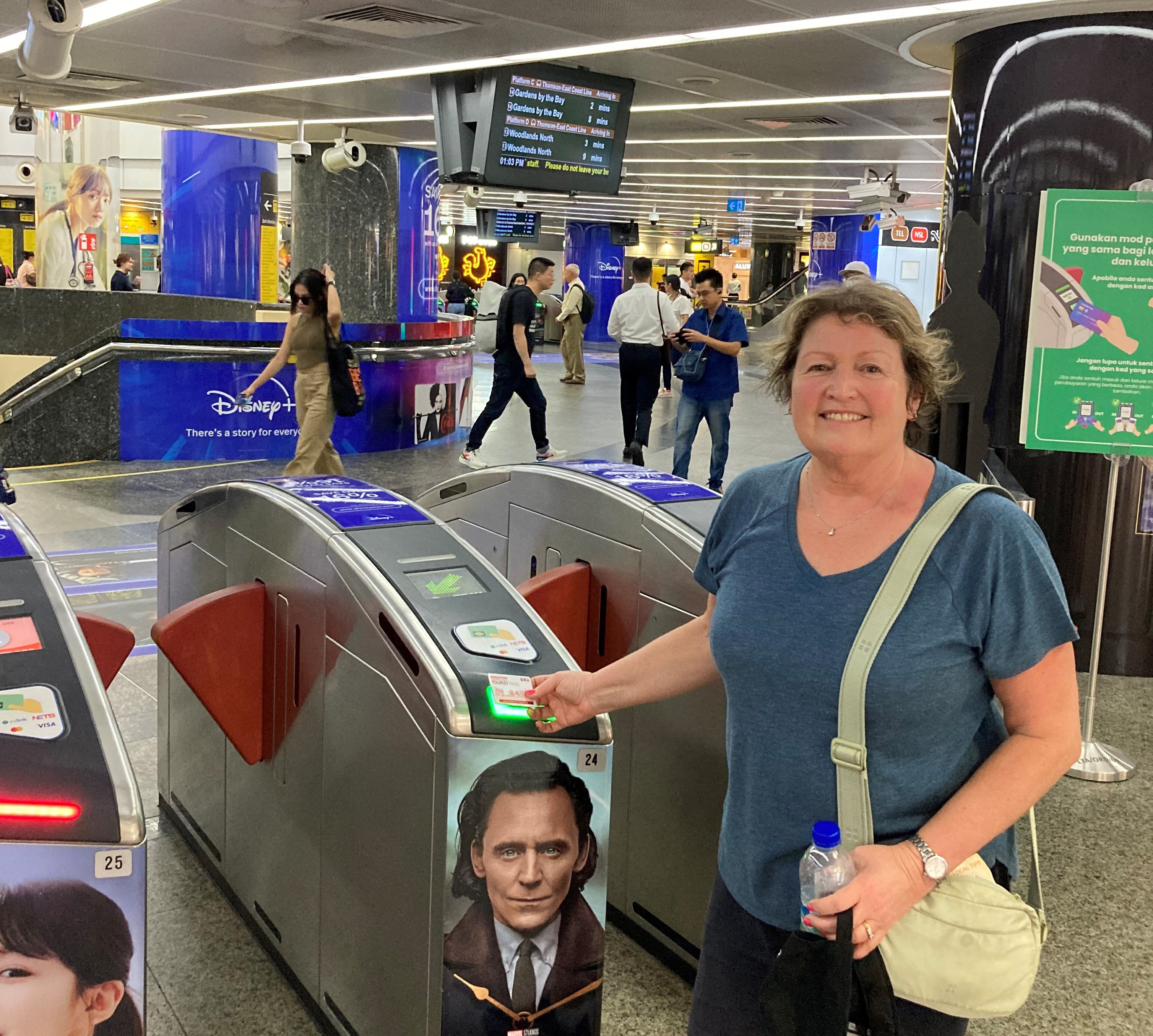 Hannash Stephenson in the MRT in Singapore (Hannah Stephenson/PA)