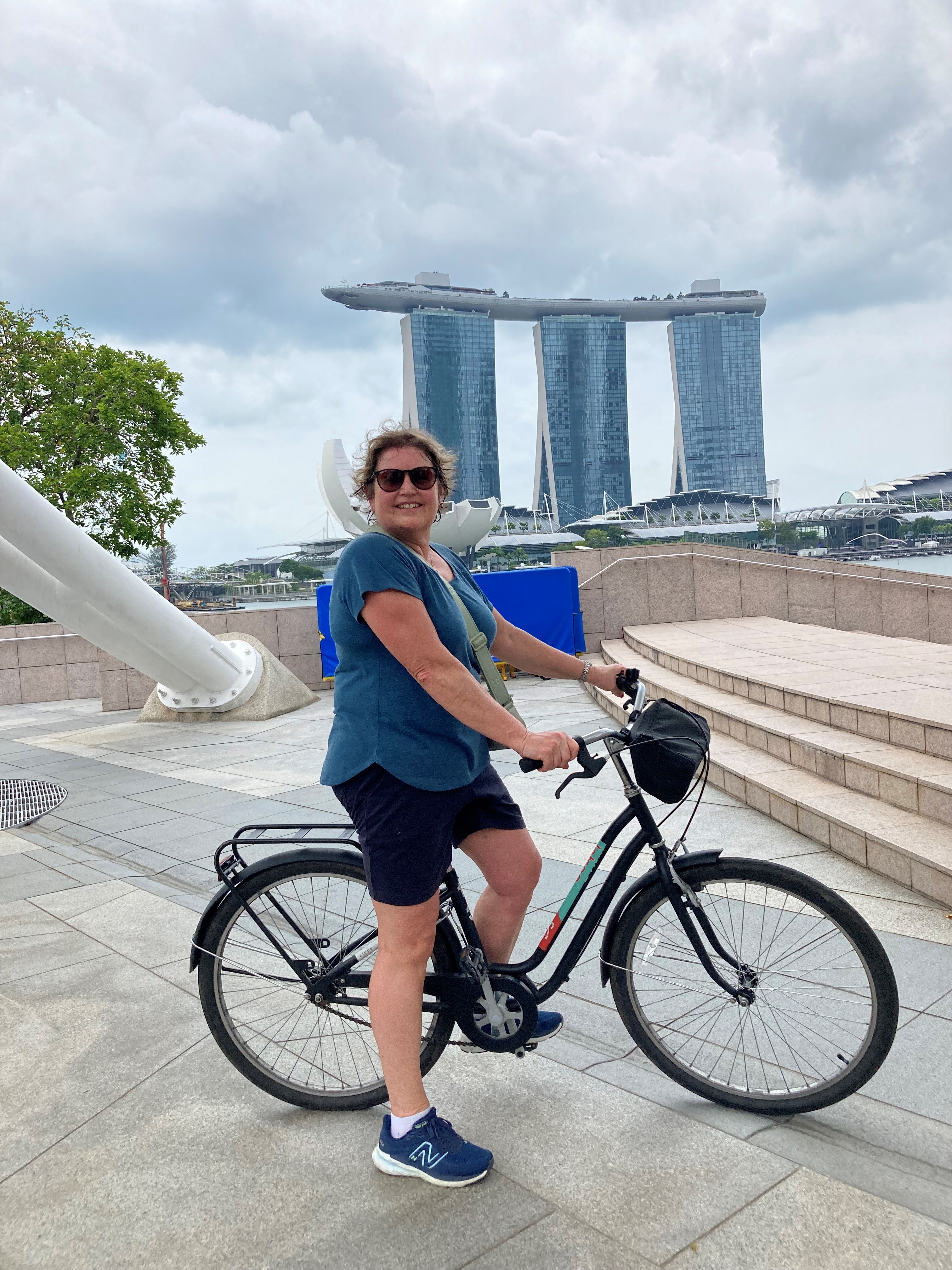 Hannah Stephenson on a bike tour of Singapore (Hannah Stephenson/PA)