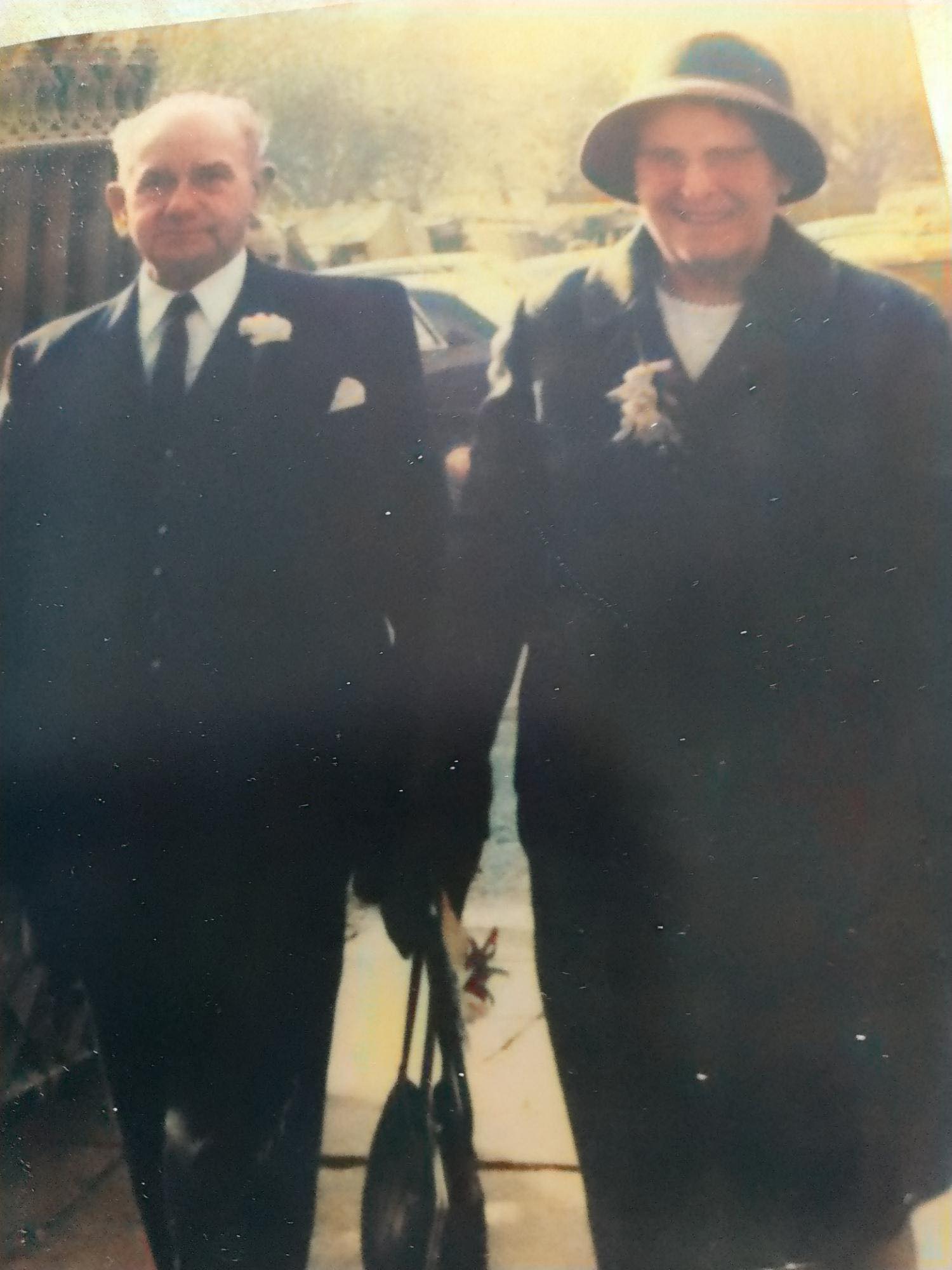 Two people standing together 