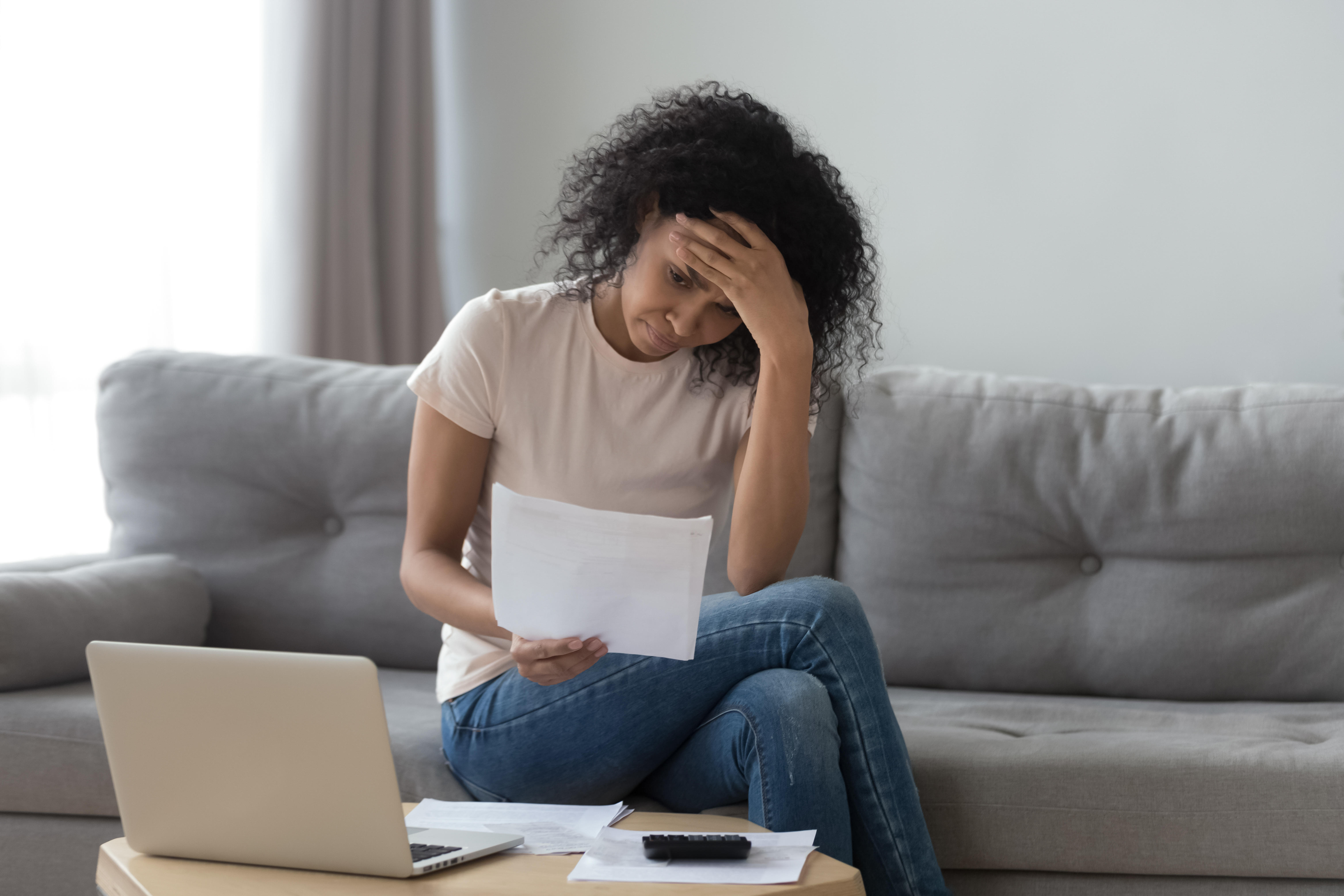 A woman looking stressed