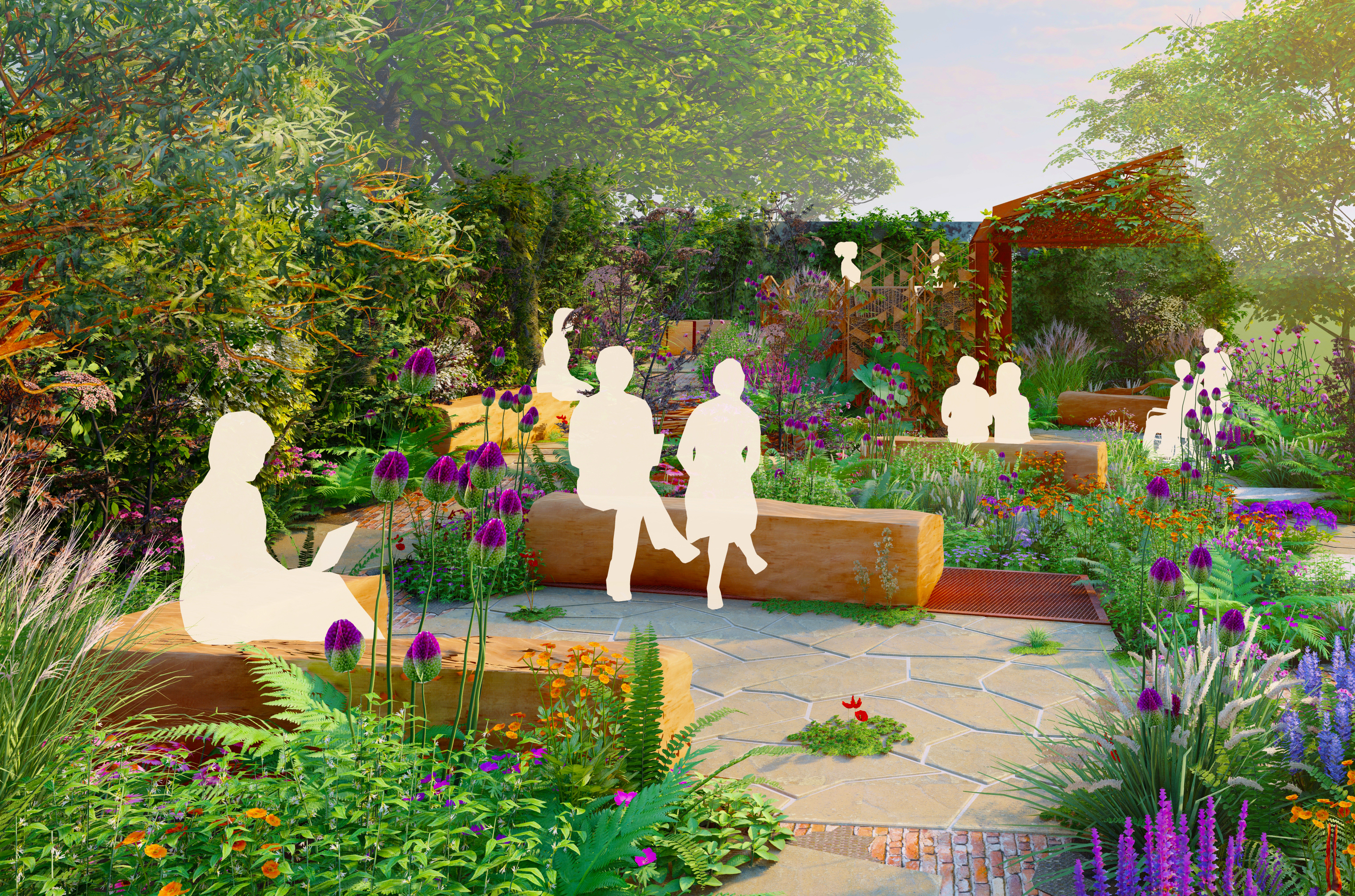 A 3D visual of The Octavia Hill Garden by Blue Diamond with the National Trust (Ann-Marie Powell Gardens/PA)