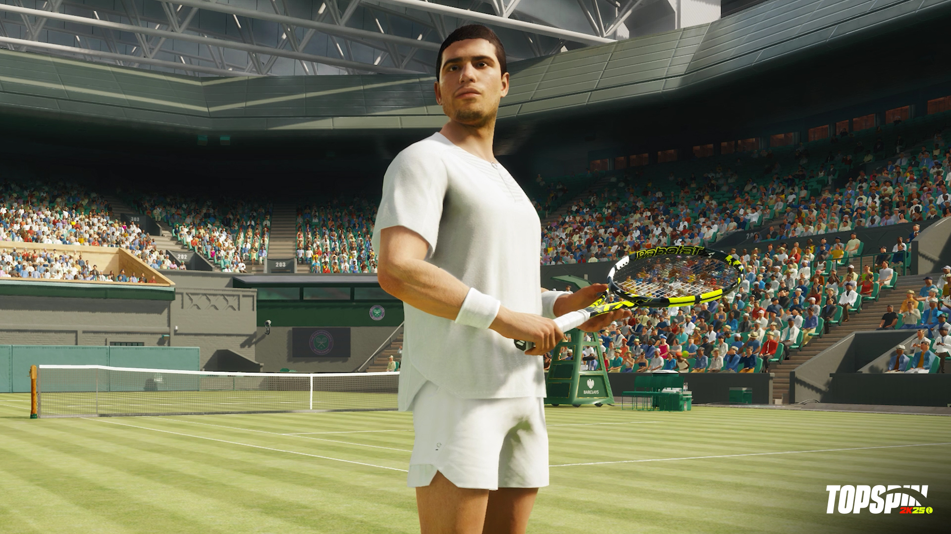 An image of Carlos Alcaraz in the TopSpin 2K25 video game 