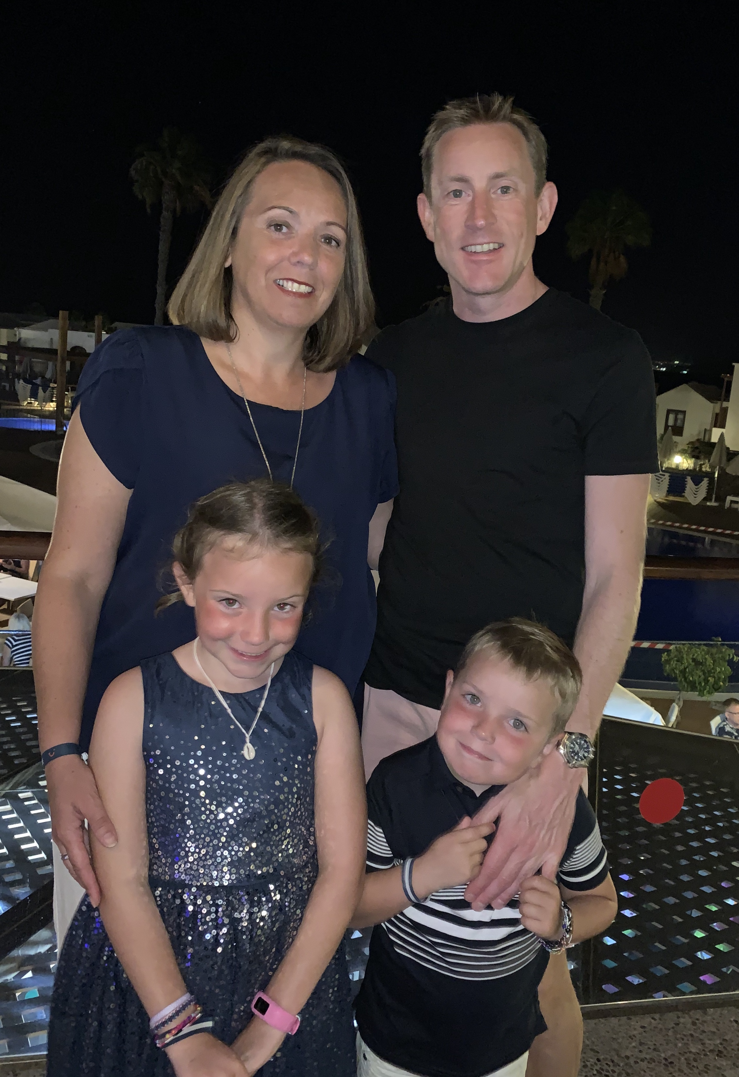 Rebecca and Jonathan Muggleton with their two children on holiday