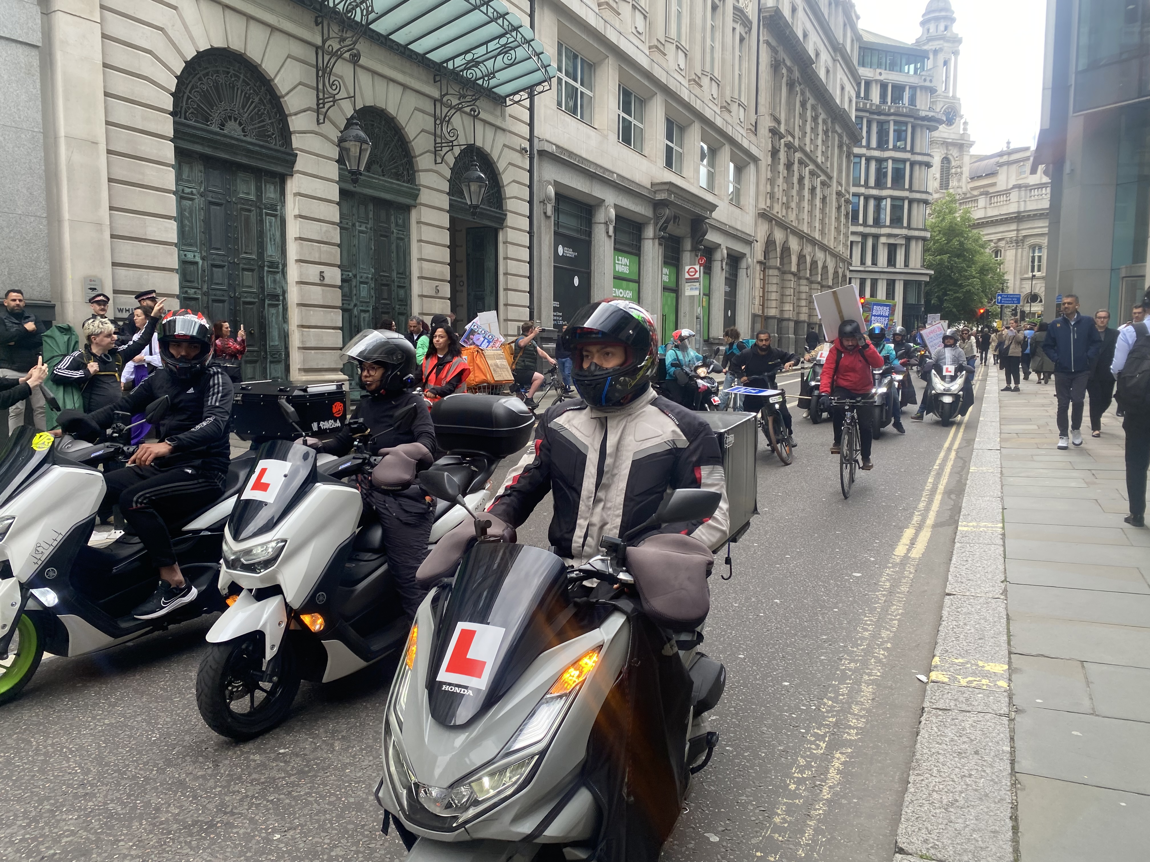 Deliveroo drivers protest outside AGM