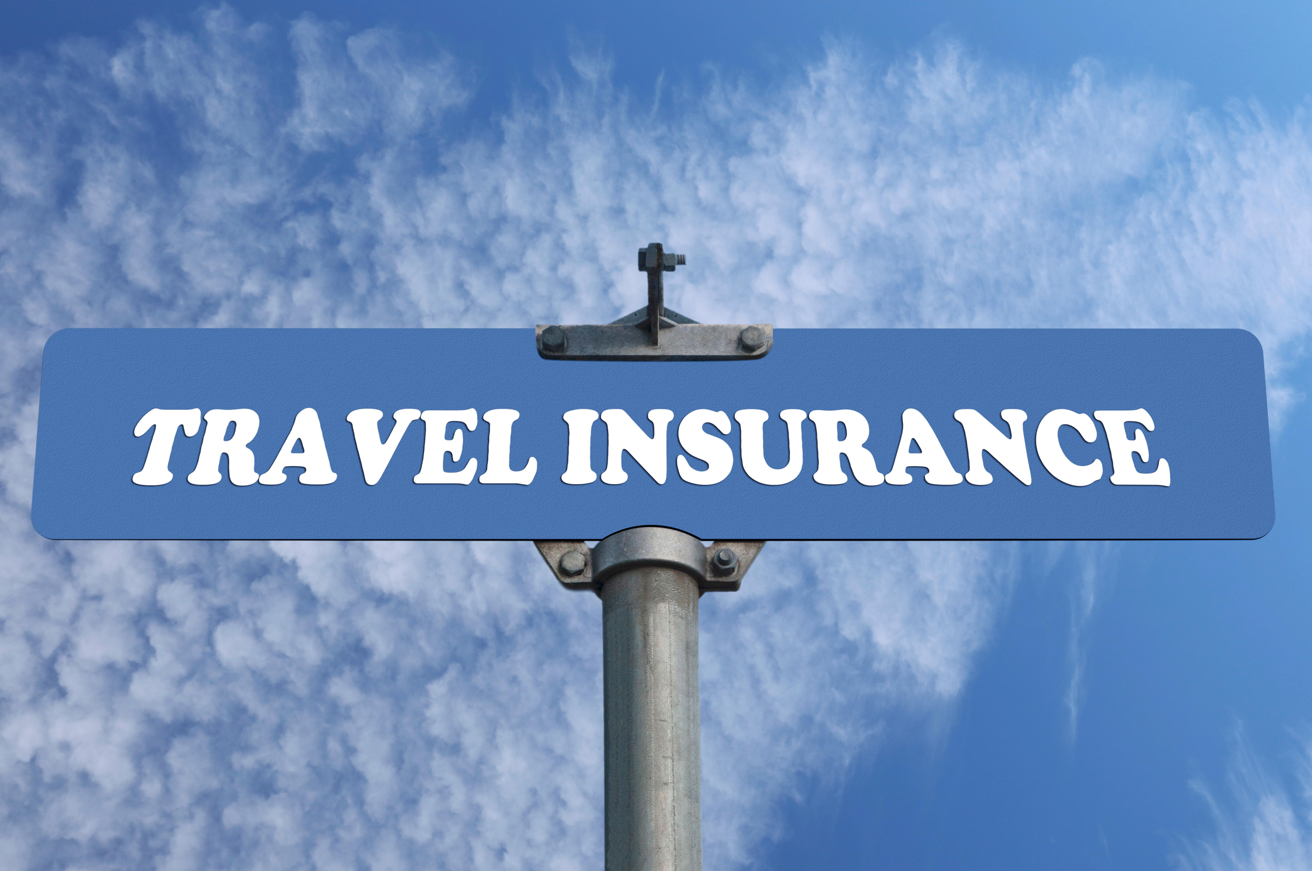 A travel insurance sign