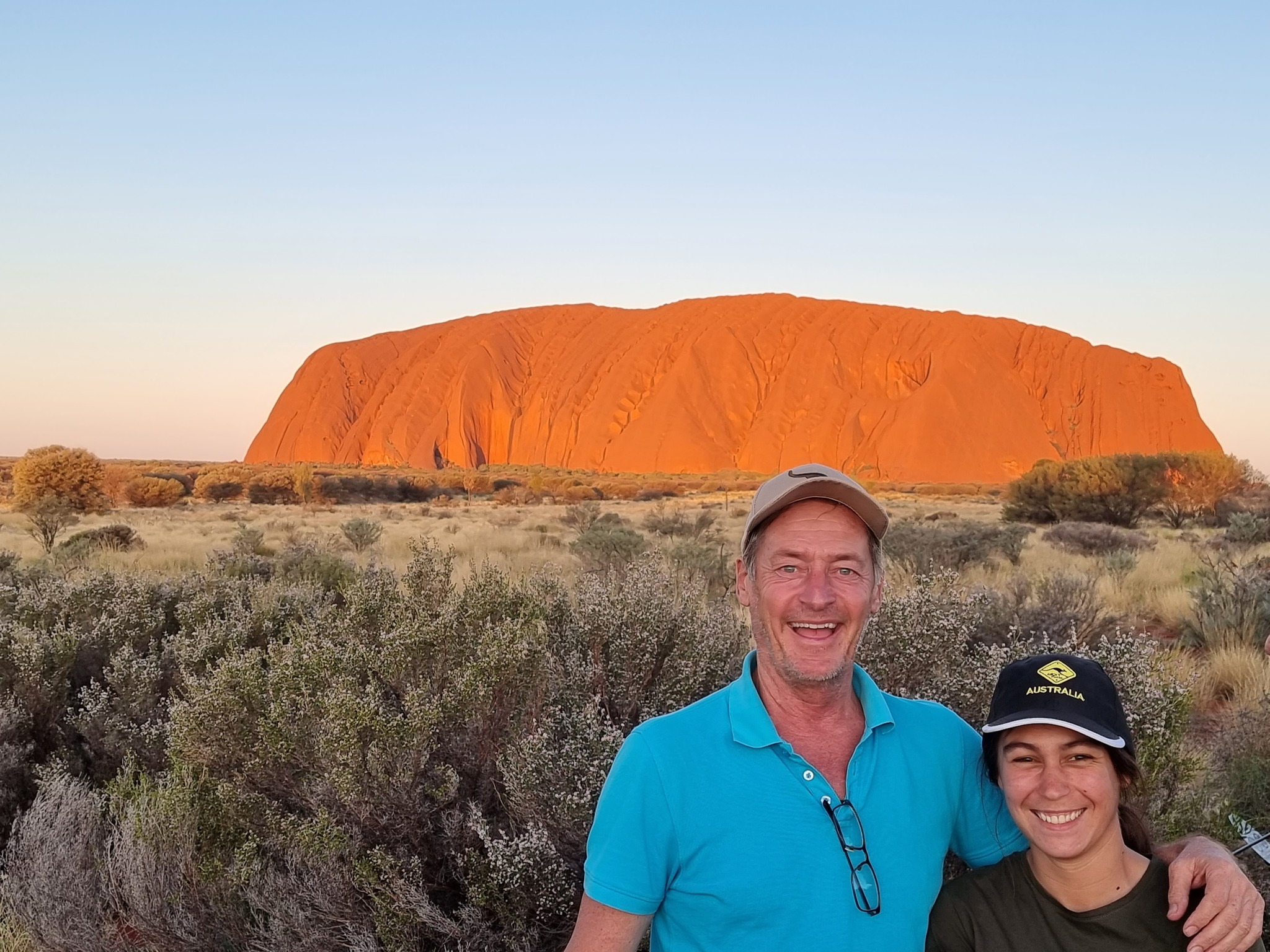 Mark and Marjorie Jensen standing together in Australia