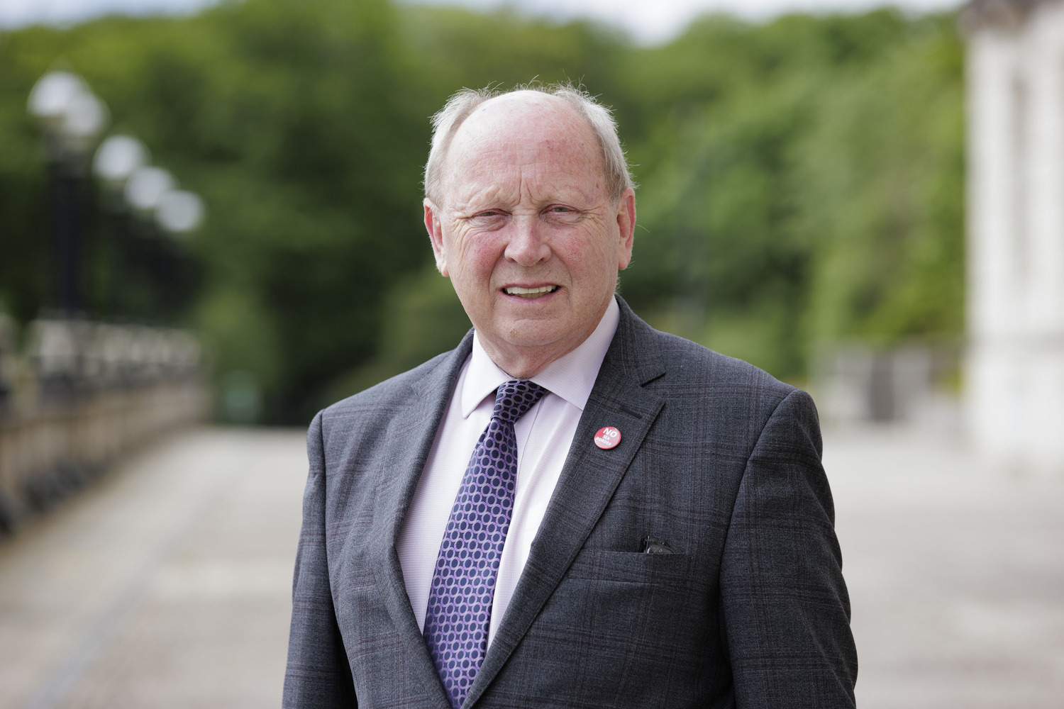 TUV leader Jim Allister in a suit and tie