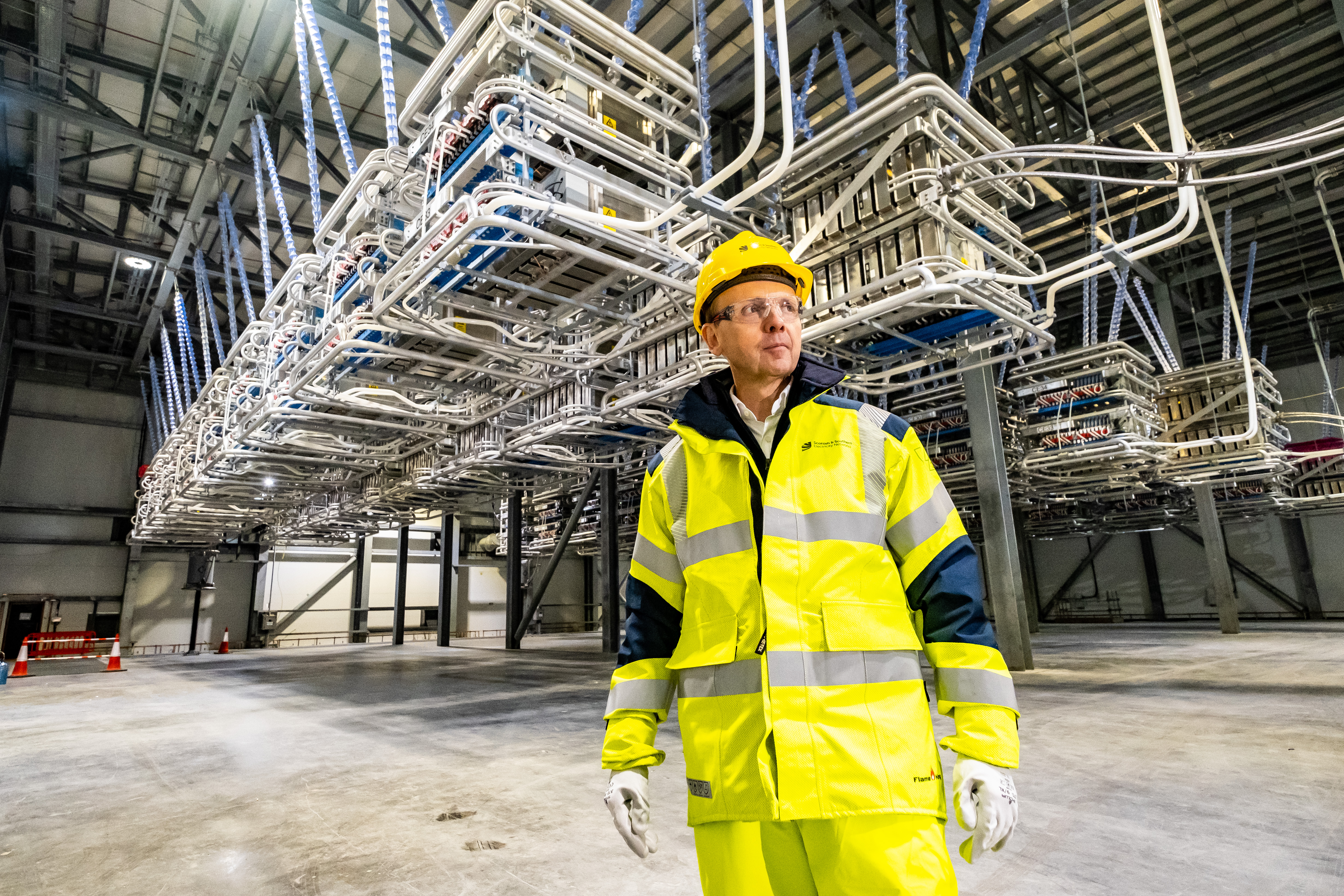 SSE chief executive Alistair Phillips-Davies at an SSE electricity transmission site