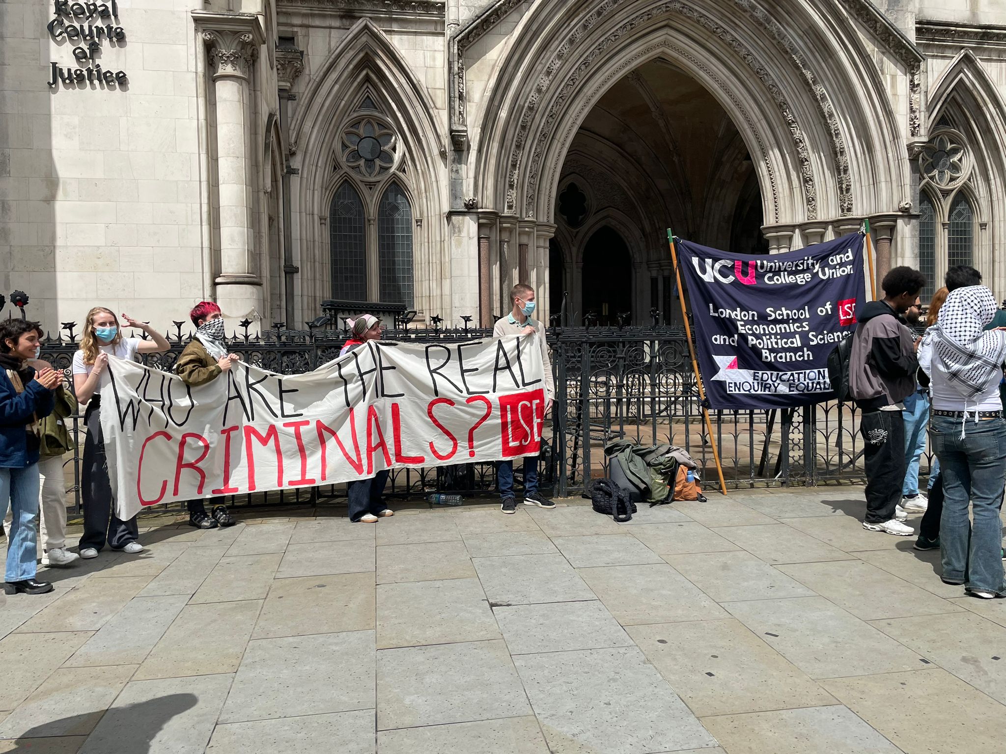 A demonstration outside the Royal Courts of Justice (Callum Parke/PA)