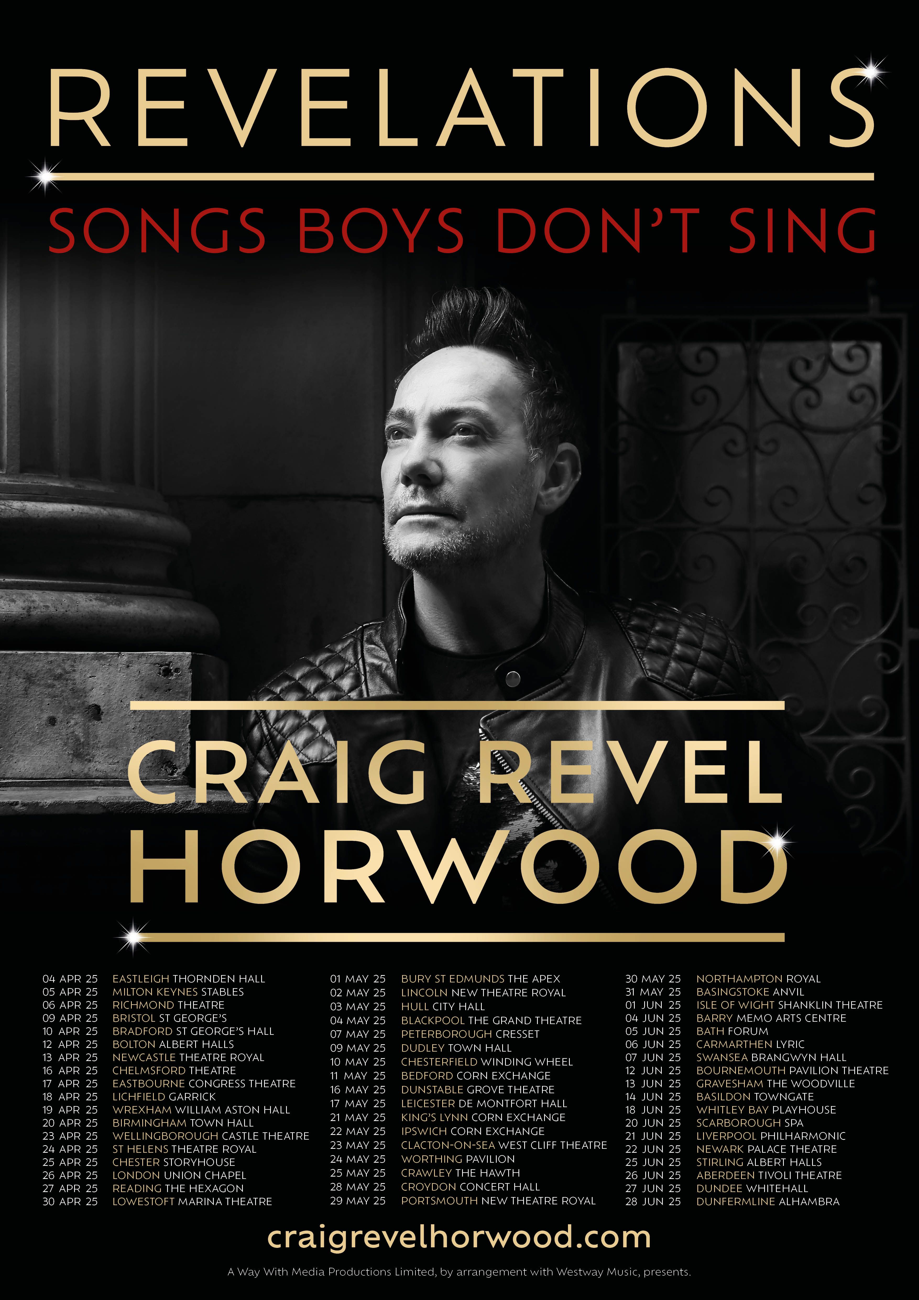 Craig Revel Horwood is going on a tour next year to perform songs from his debut album. 