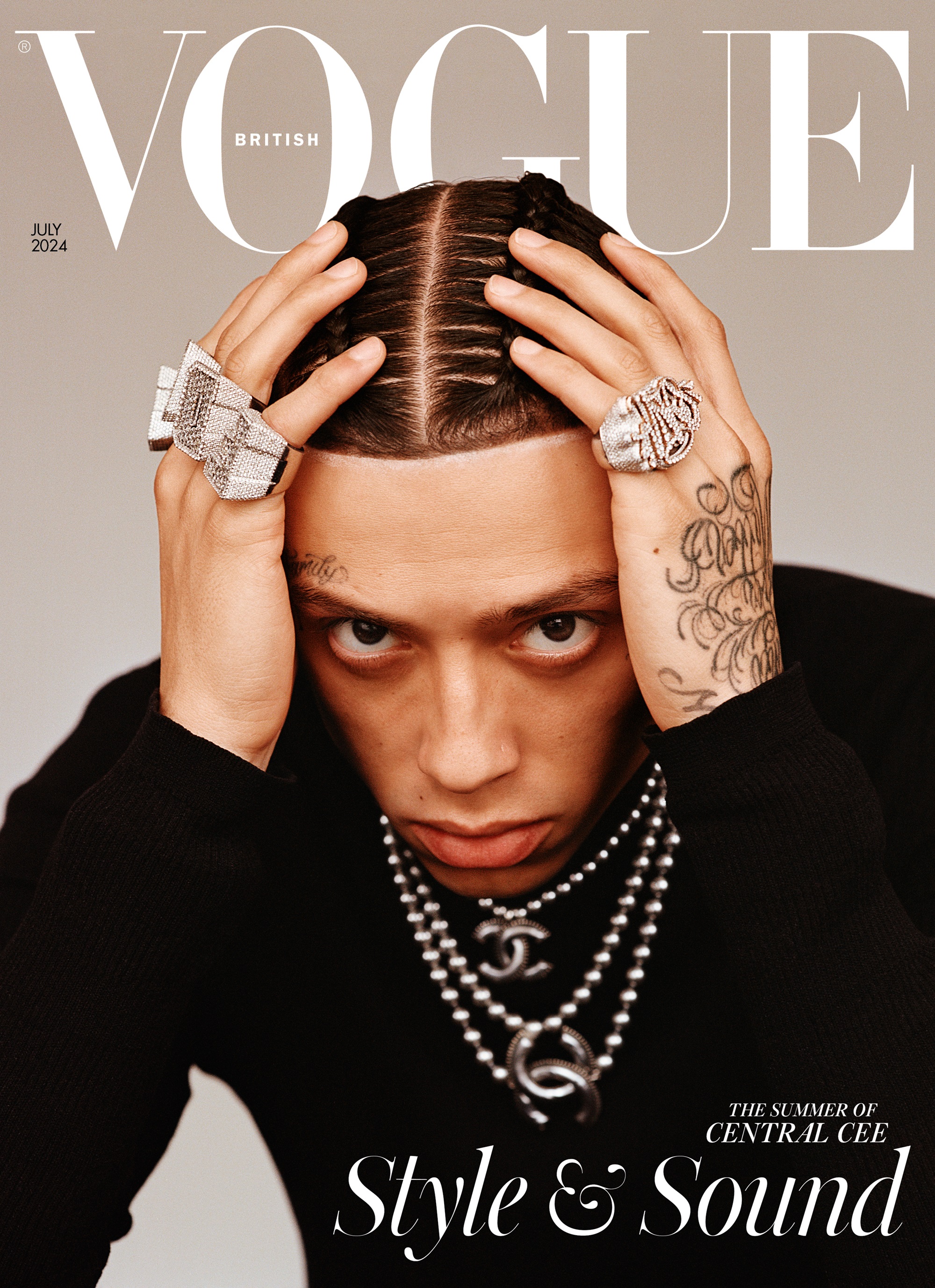 Rapper Central Cee on the cover of British Vogue's July edition 