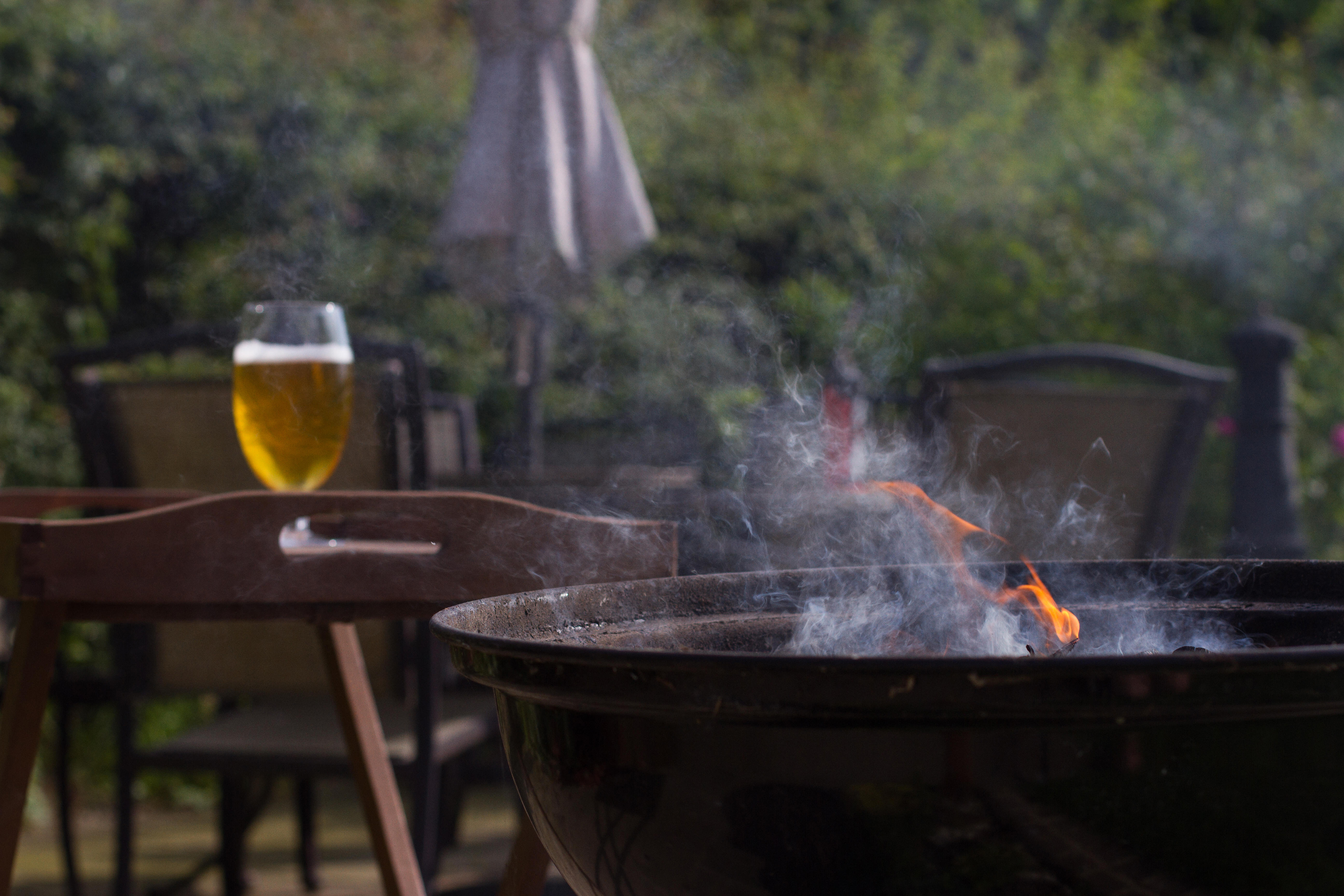 Charcoal BBQ on warm summer's day