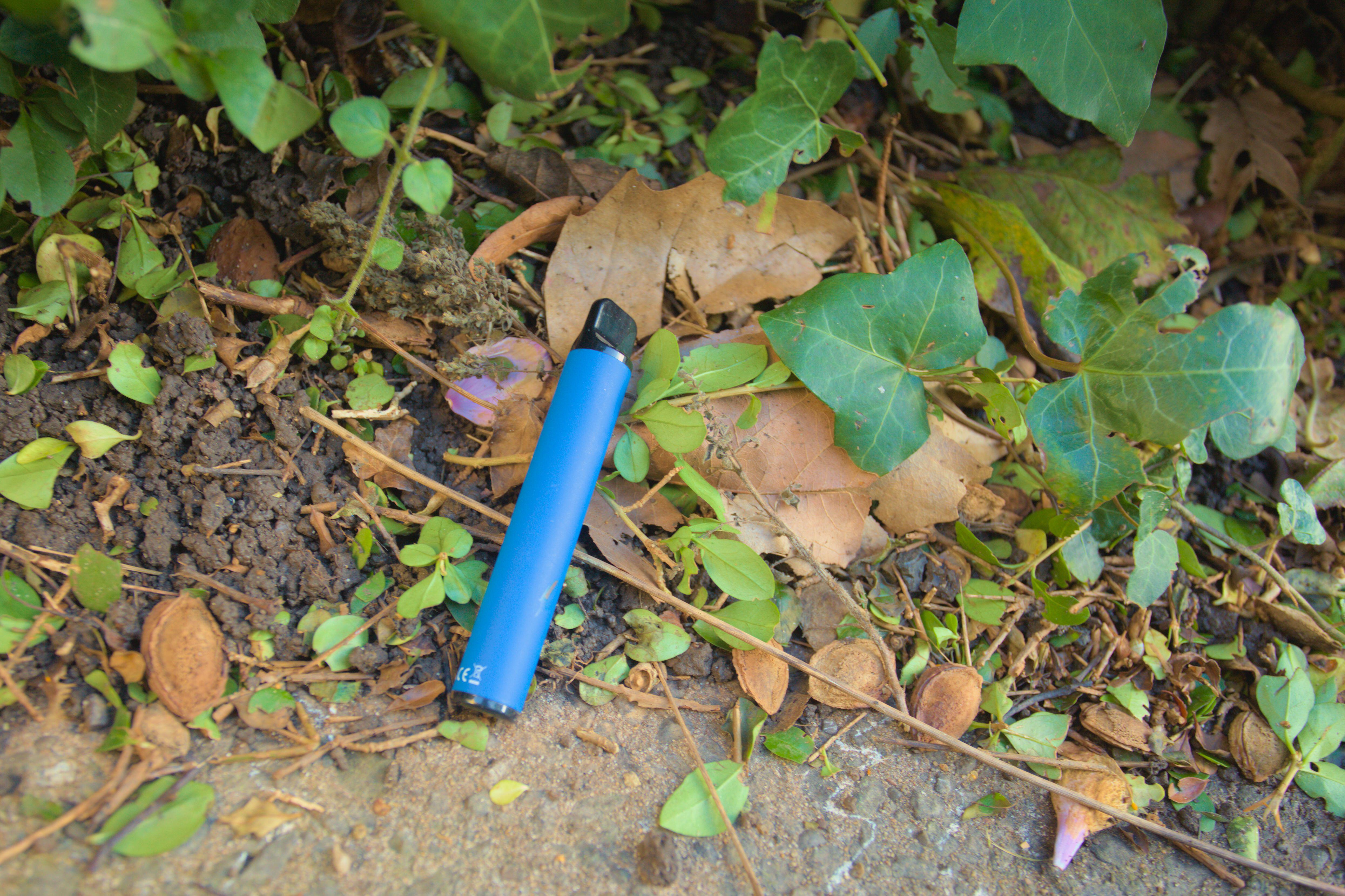 A discarded vape sitting on the ground