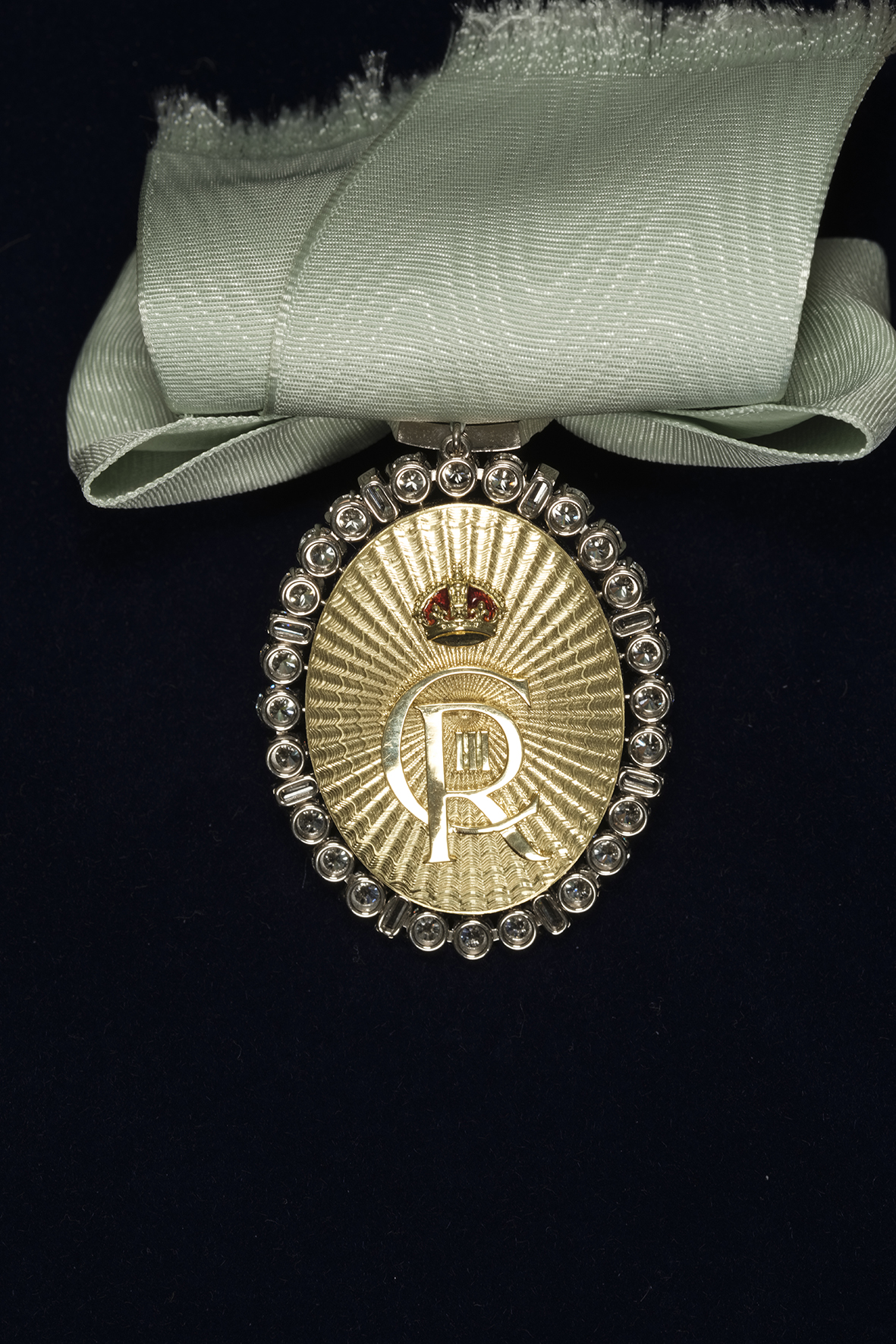 The reverse of the King's Family Order worn by the Queen for the first time 