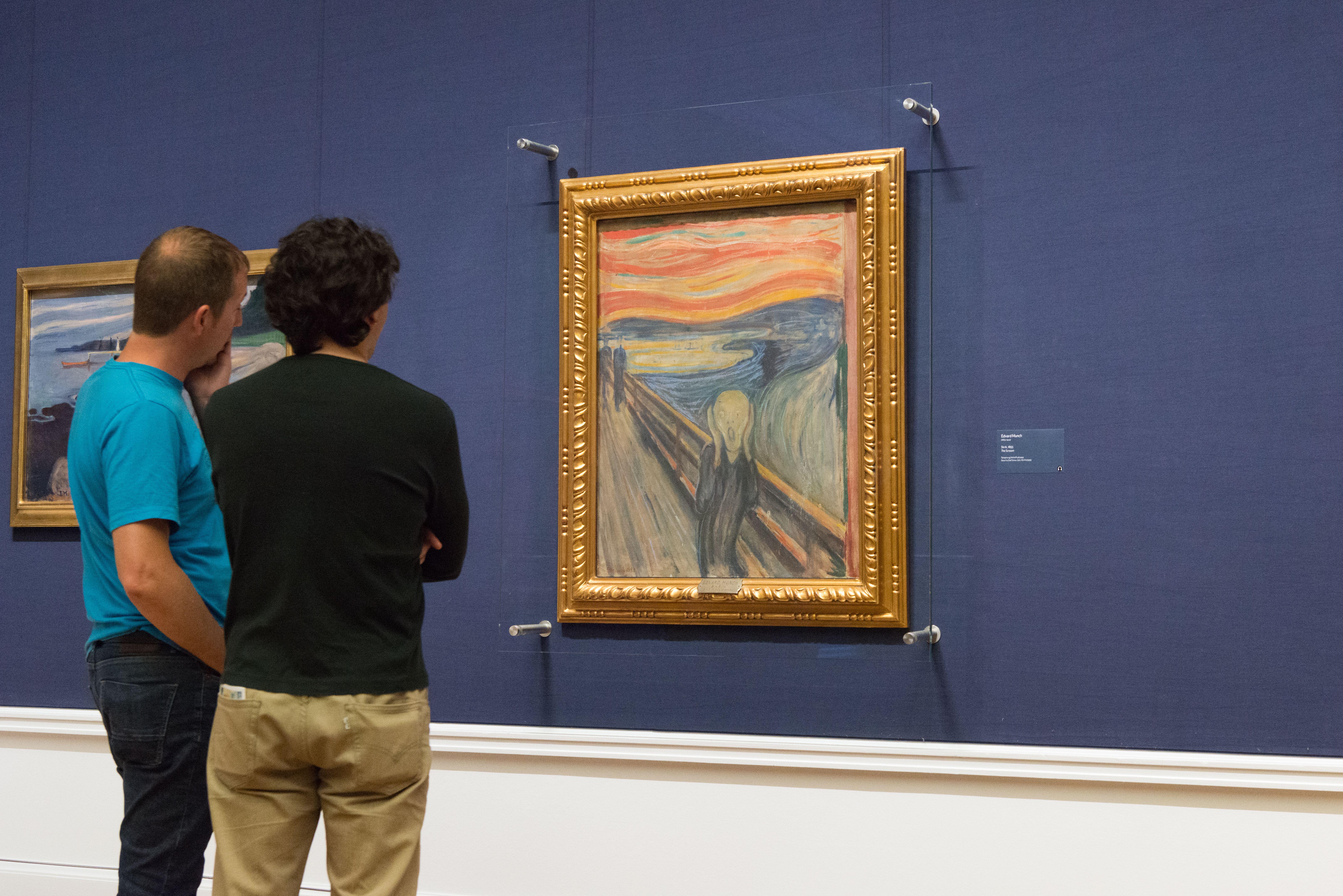 Edvard Munch's The Scream on display at the National Gallery in Oslo 