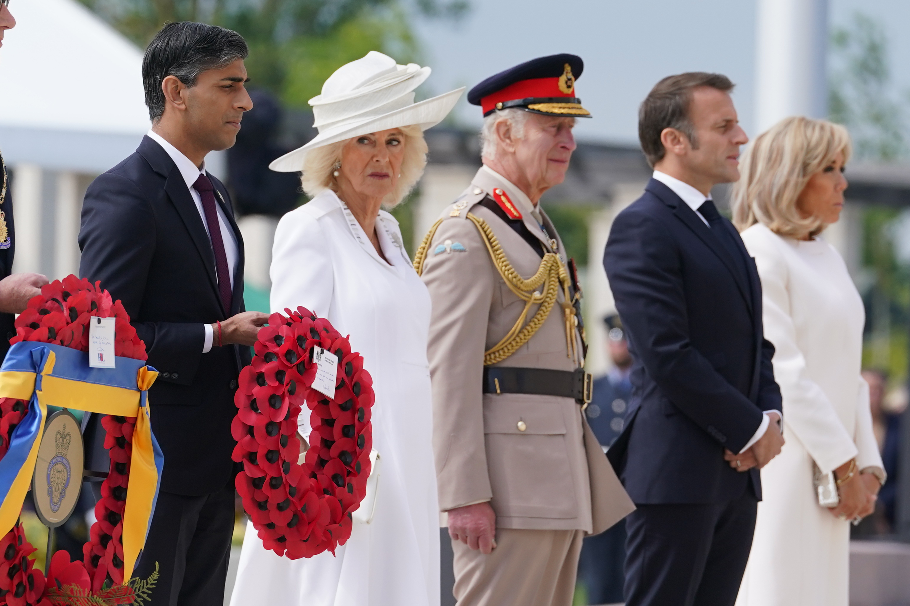 Prime Minister Rishi Sunak, Queen Camilla, King Charles III, President of France Emmanuel Macron and Brigitte Macron
