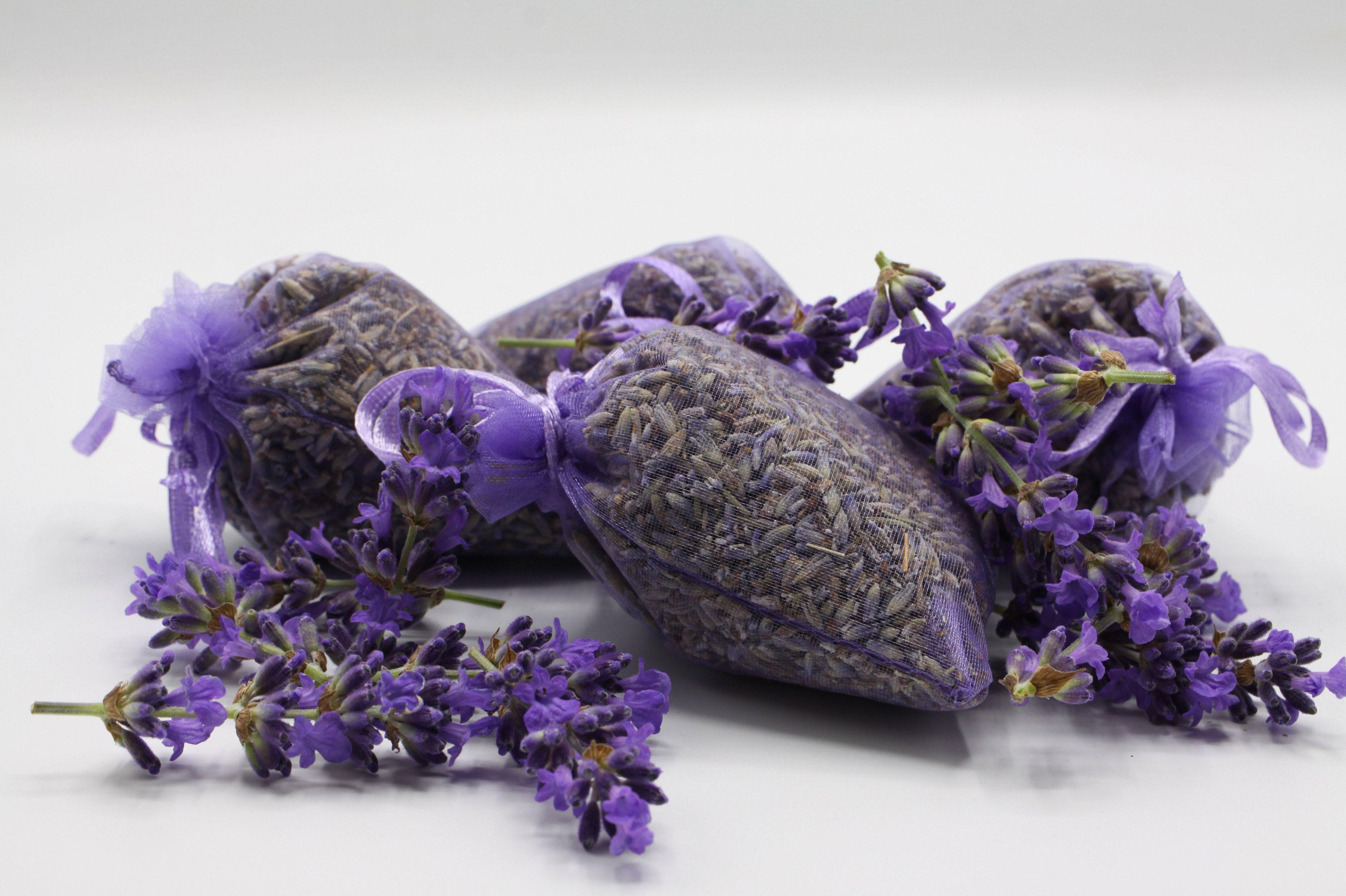 Dried lavender blossom bags