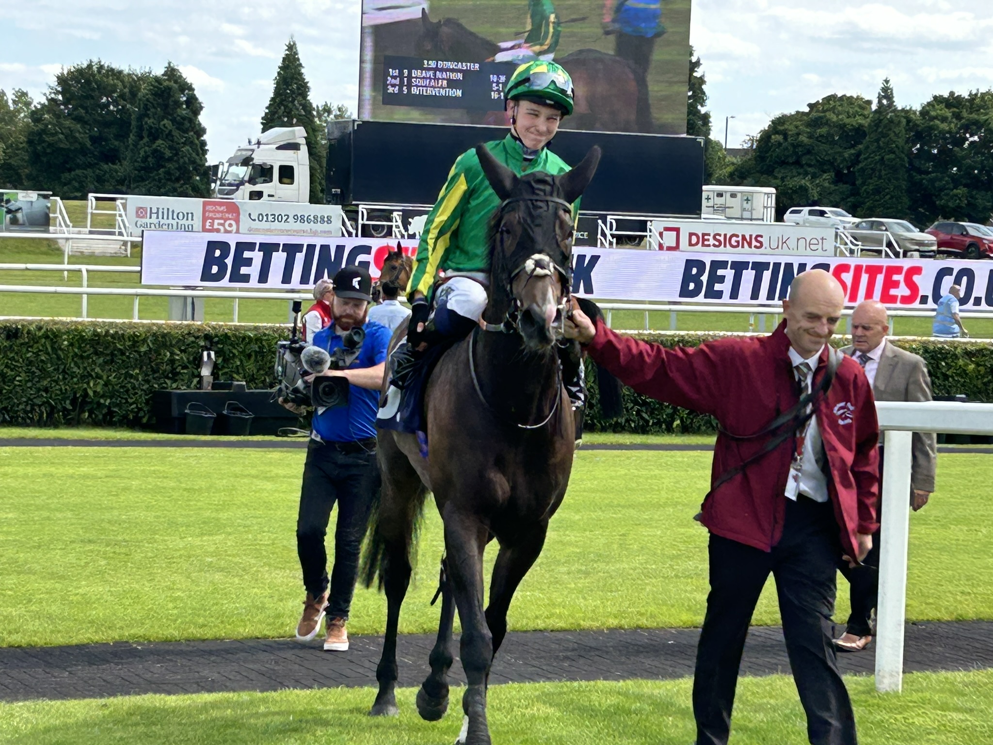 Brave Nation enters the winning enclosure