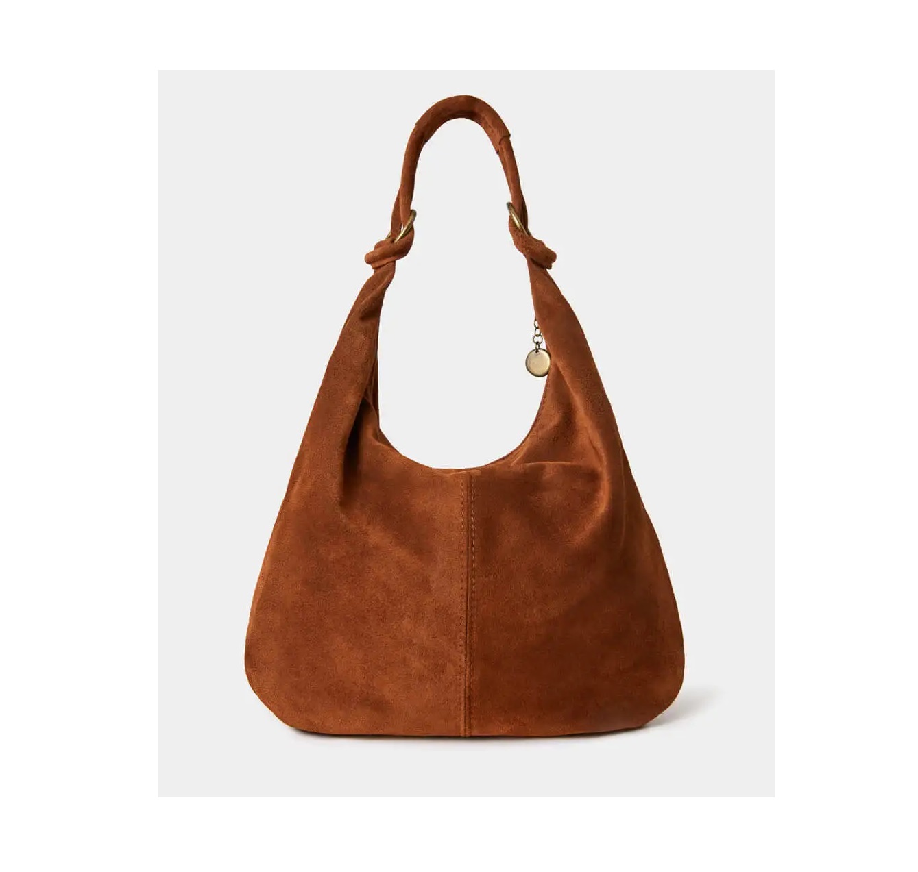 Hobo bag in brown suede