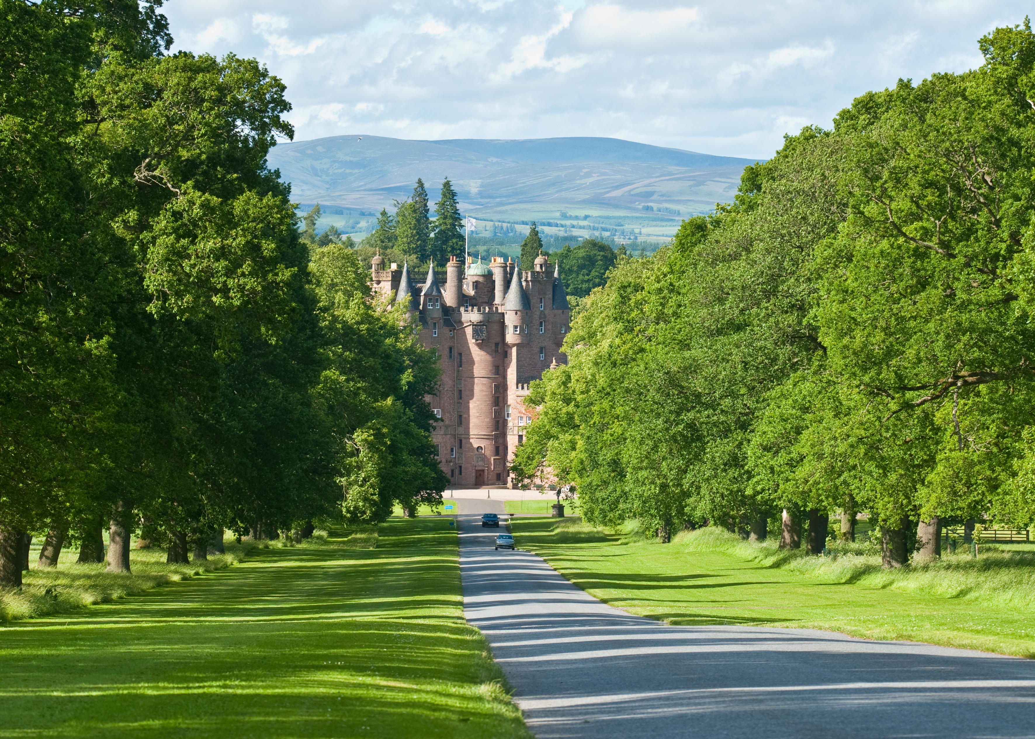 Tree-lined drive to Glamis Castle (Alamy/PA)