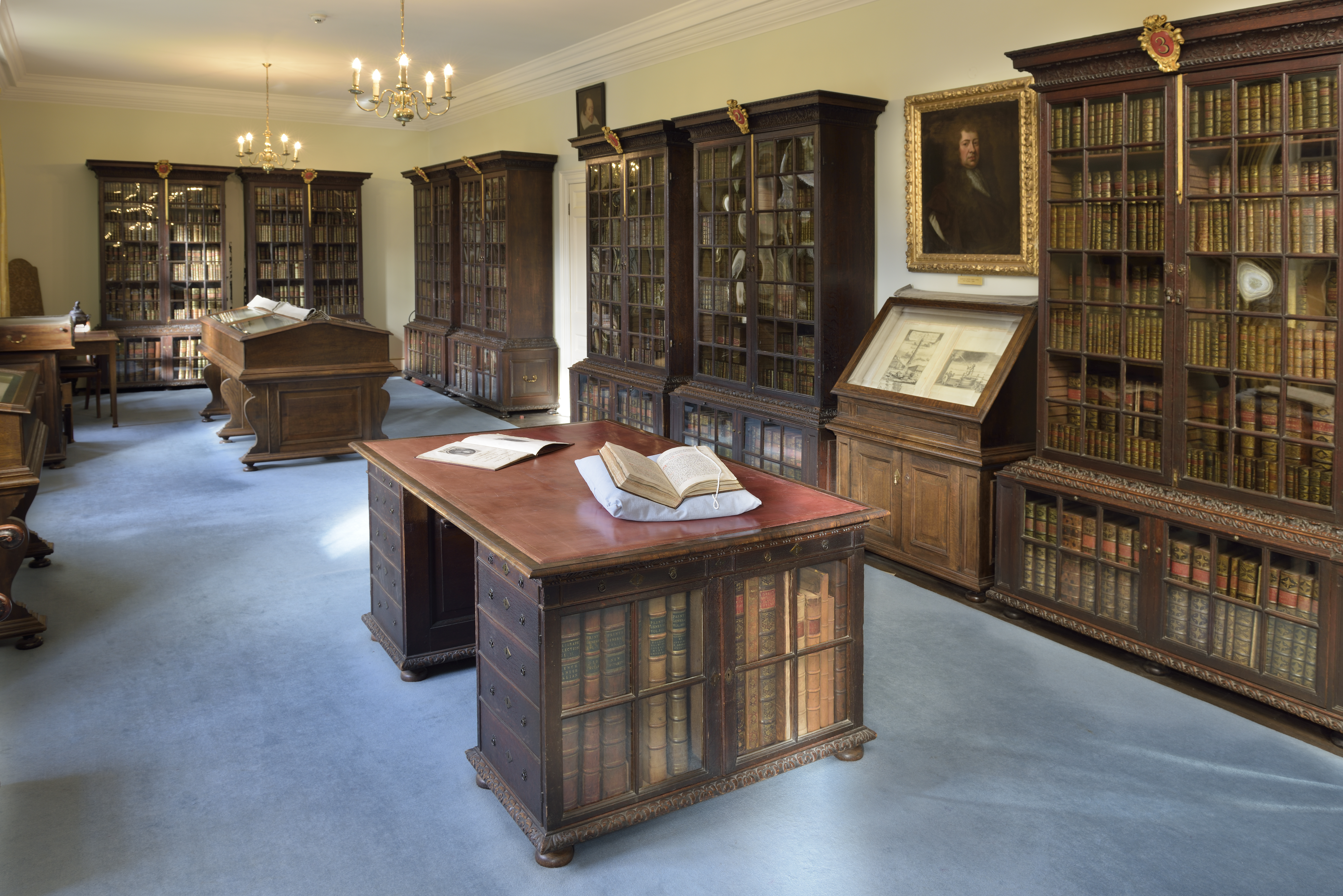 Bookcases inside the Pepys Library at Magdalene College, Cambridge (Douglas Atfield/ PA)