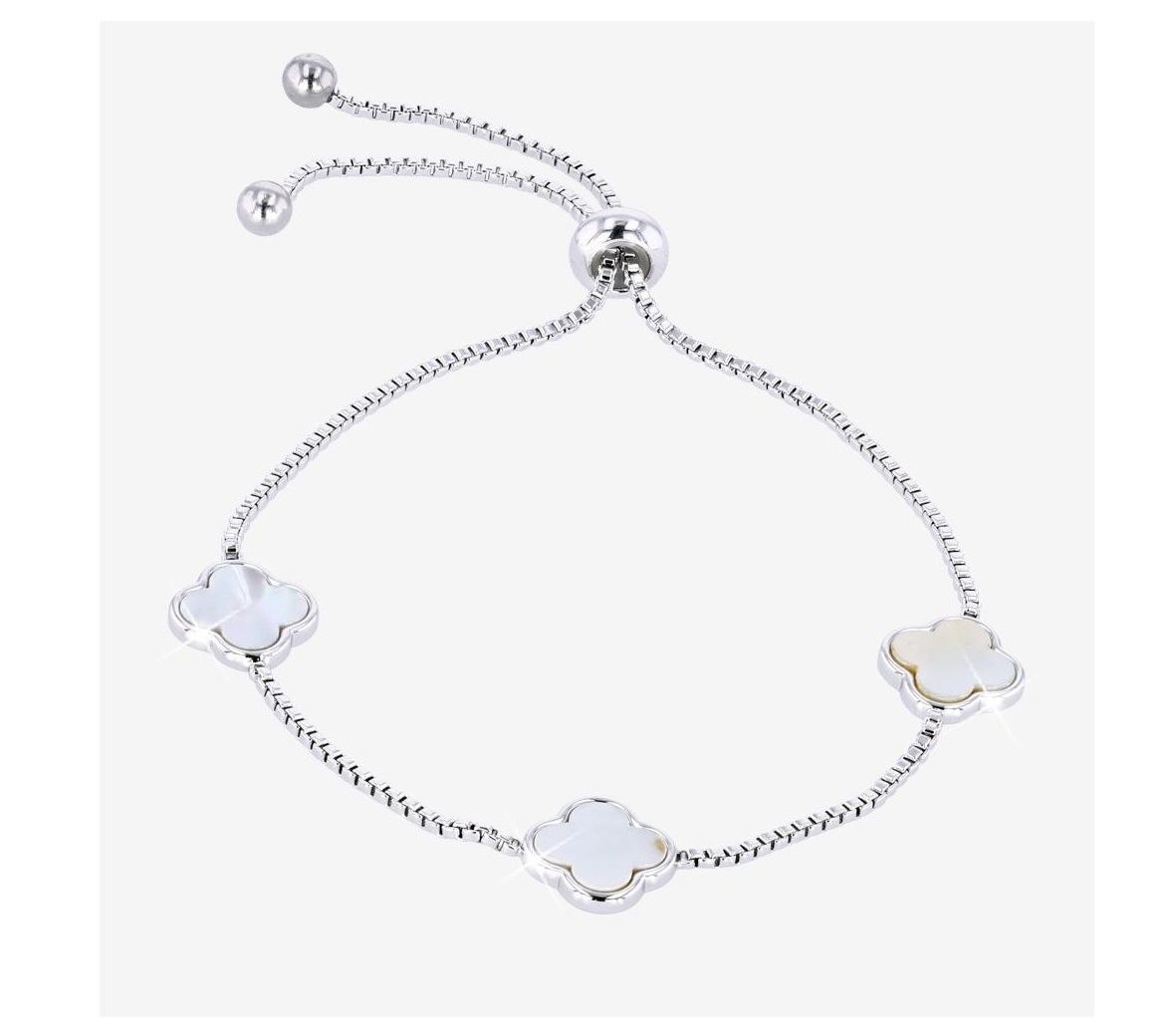 Silver bracelet with pearl accents