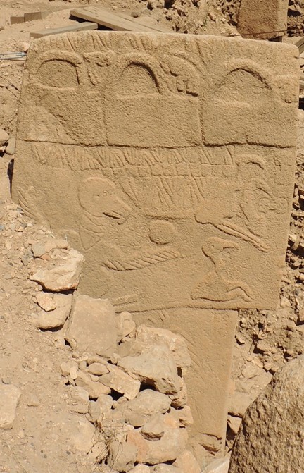 A stone carving showing the Gobekli Tepe calendar