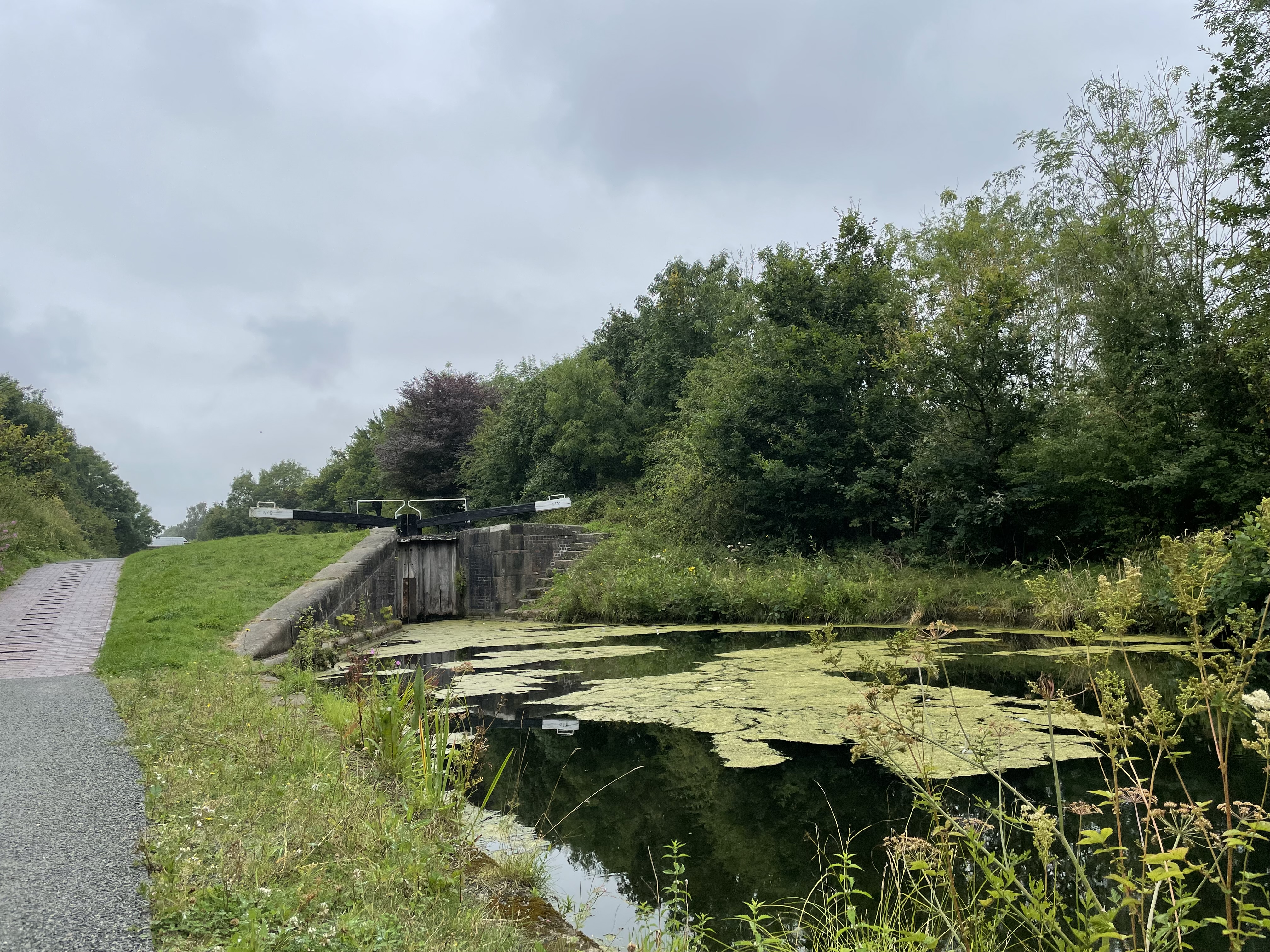 A lock in the Rushall lock flight which has not opened since Monday