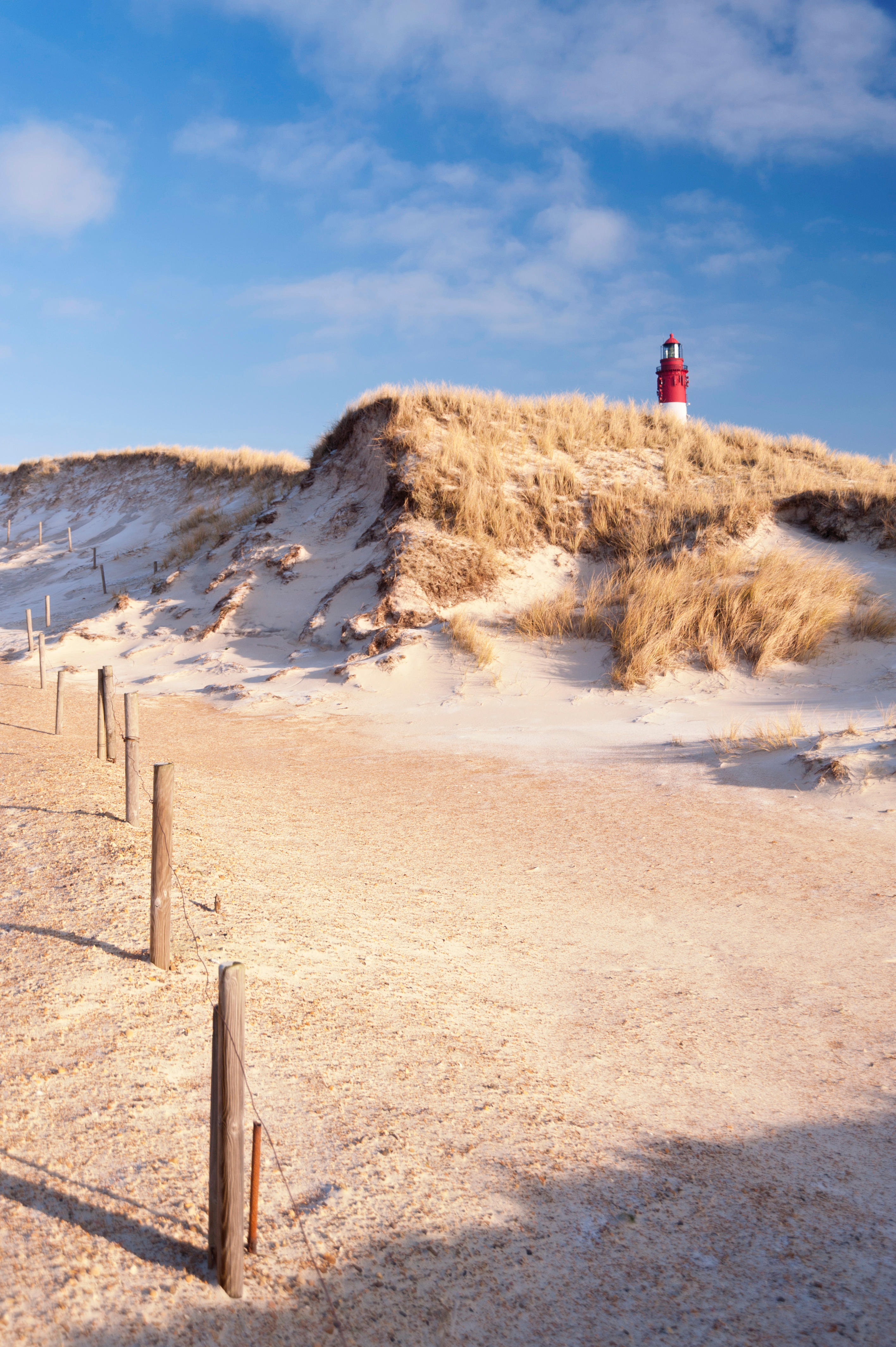 The Amrum Lighthouse, which is located in the southern part of the German island of Amrum 