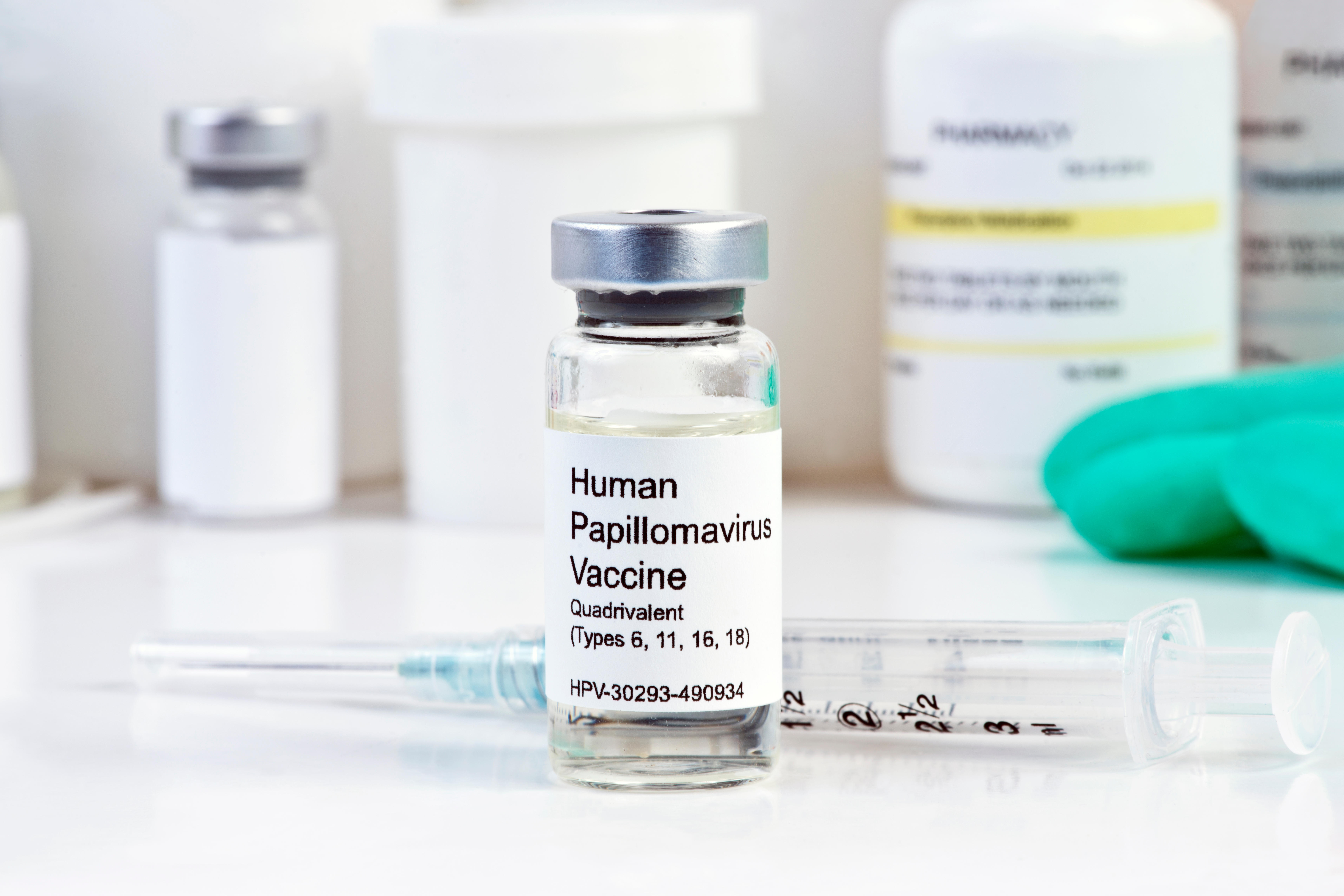 Human Papilloma Virus vaccine and syringe 