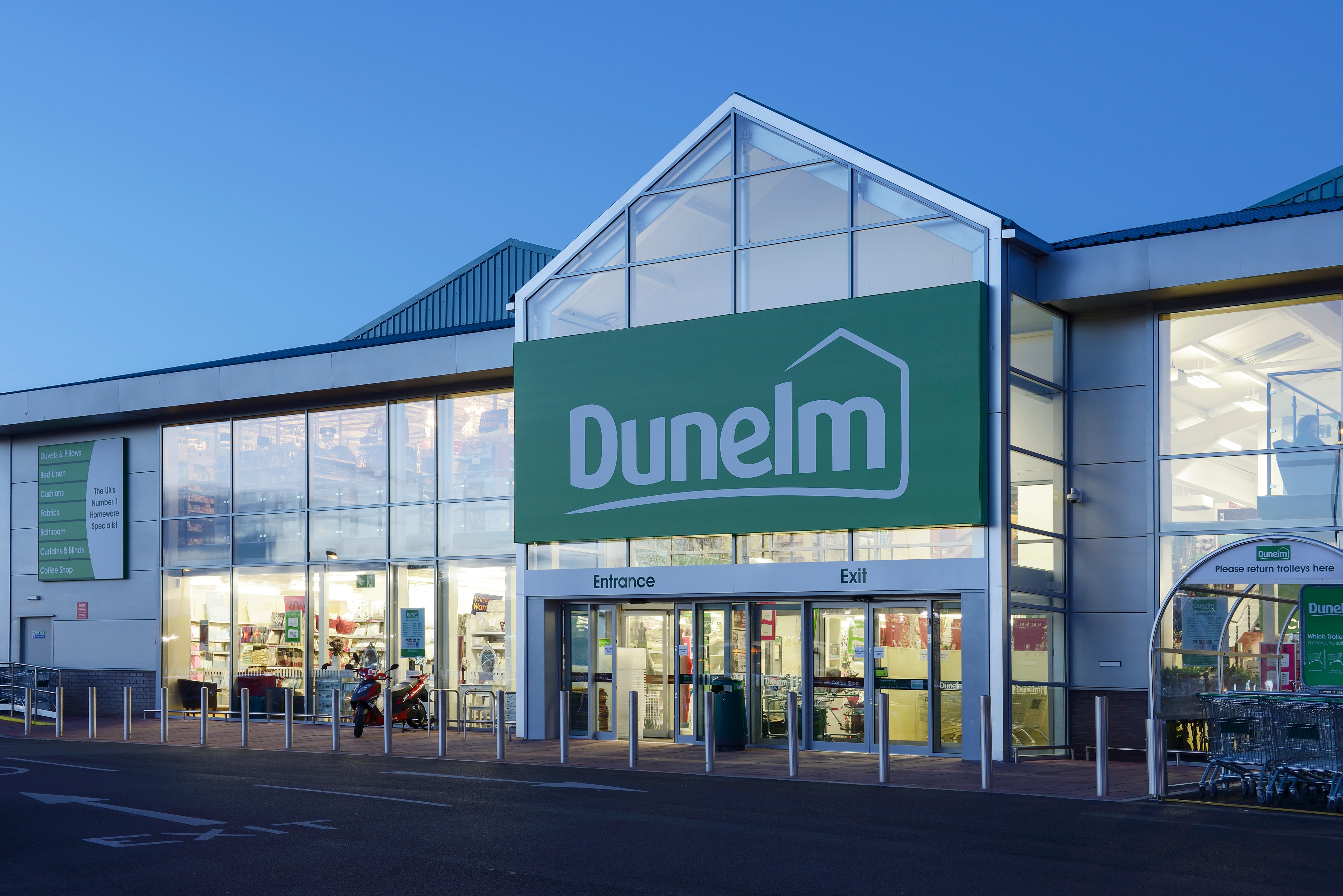 Exterior view of a Dunelm store