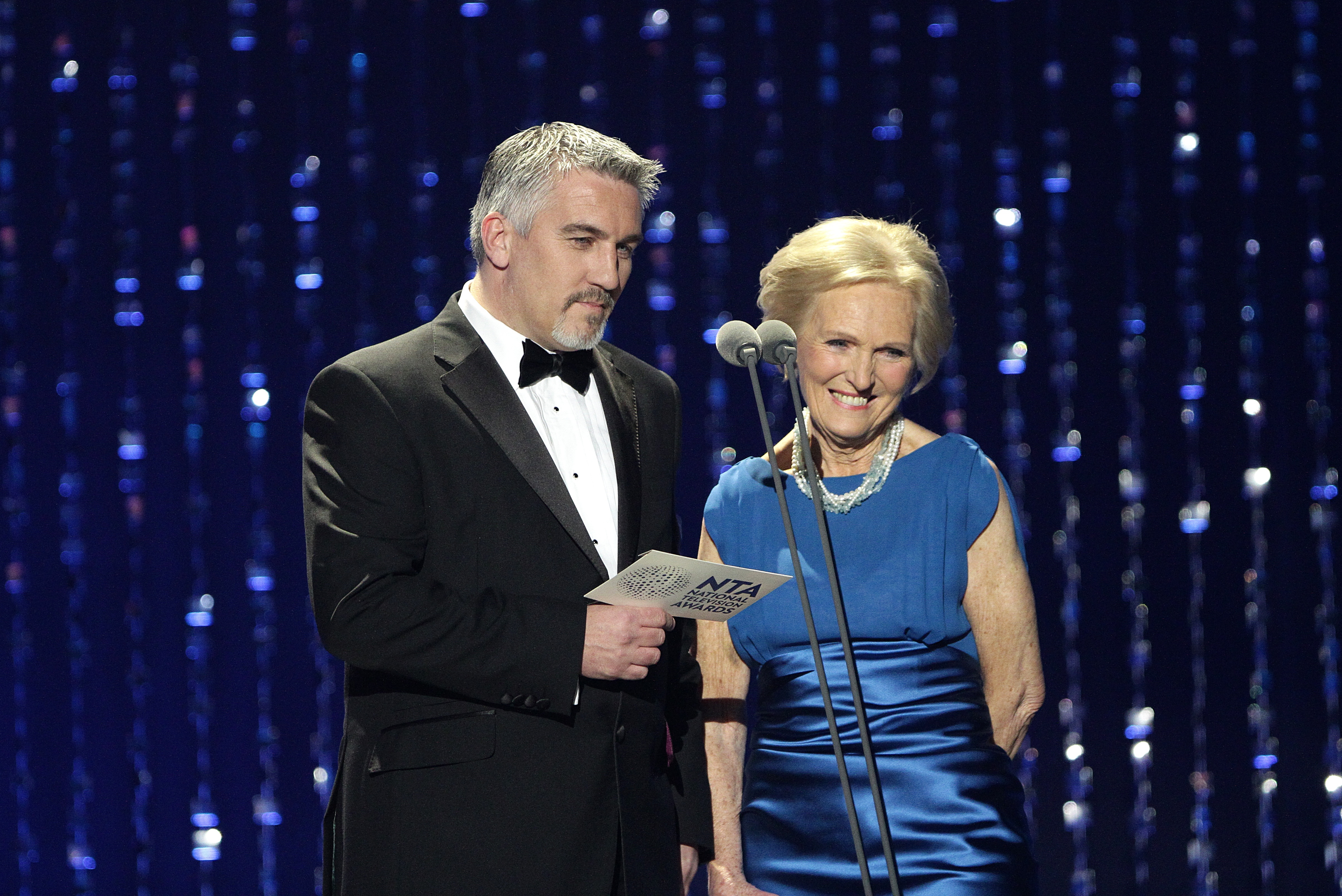 Mary Berry and Paul Hollywood present award on stage