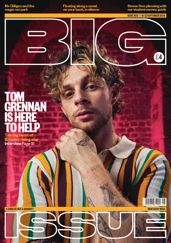 Tom Grennan on the front cover of the Big Issue 