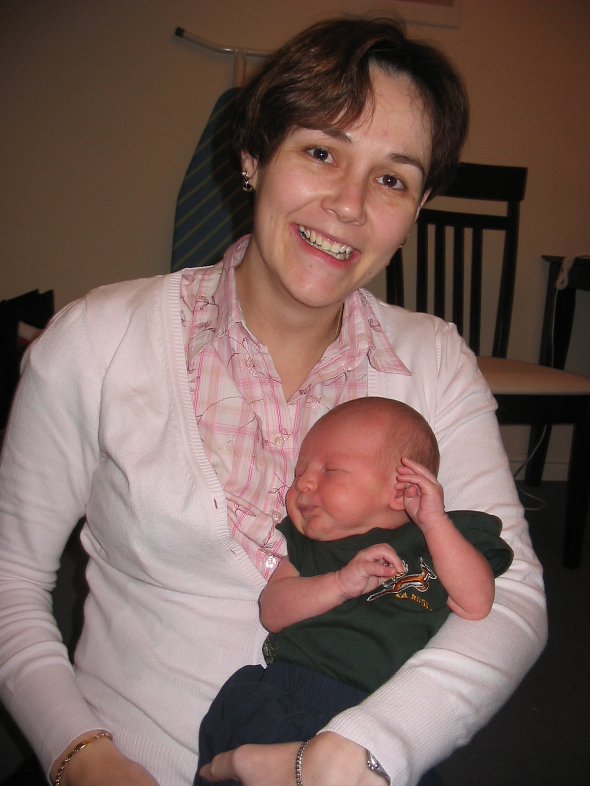 Janine Edgar holding her baby son Jonty